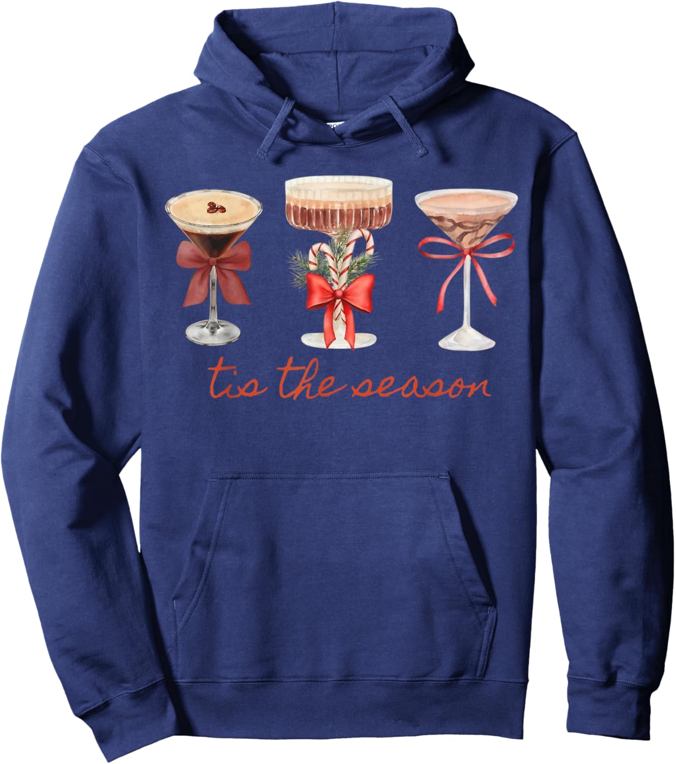 Tis The Season Espresso Martini Glasses Christmas Cocktail Hoodie - Hoodie | Navy