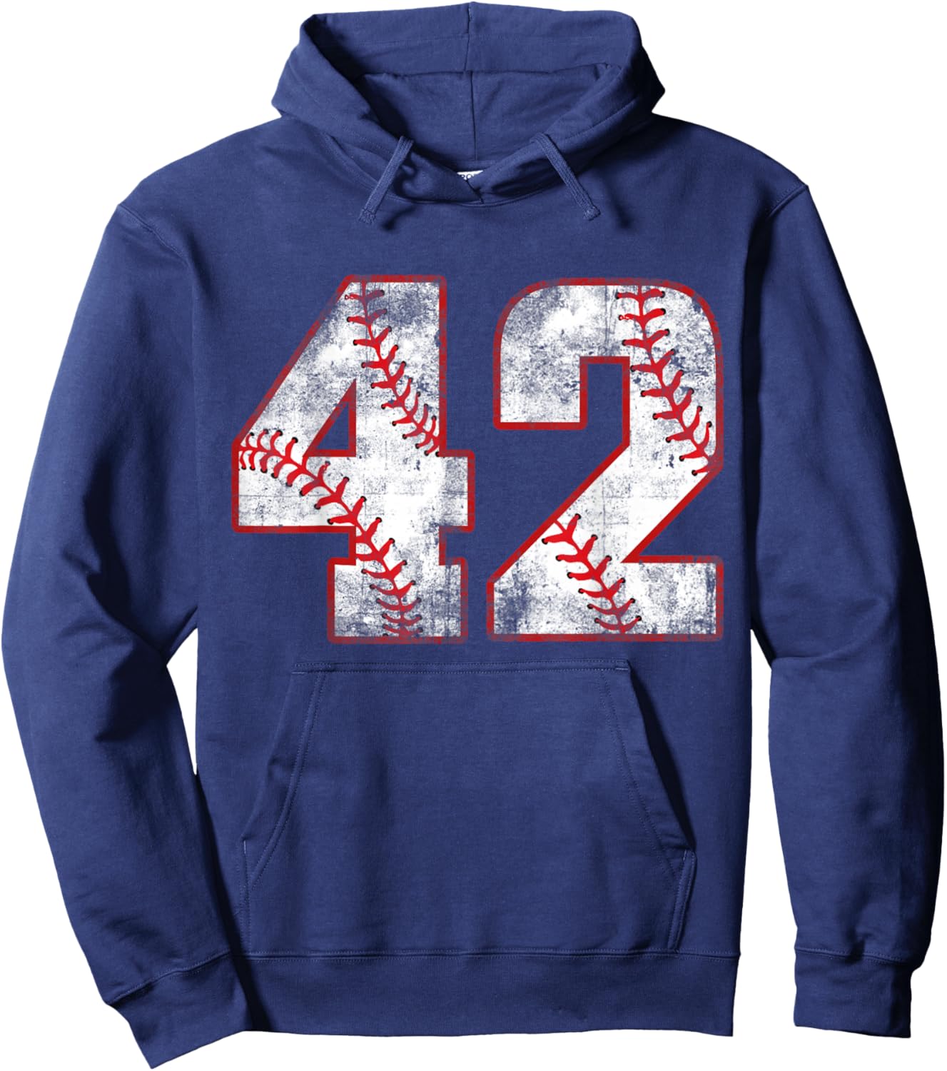 Vintage Baseball 42 Jersey Number Hoodie - Hoodie | Navy