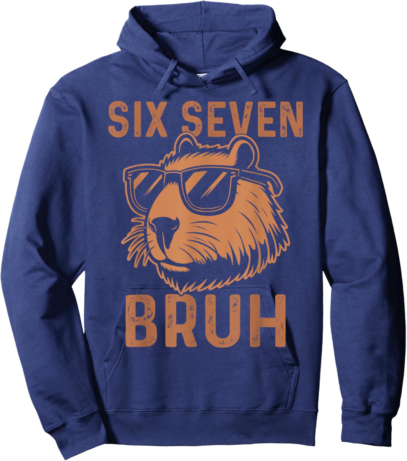 Six Seven Bruh Capybara 67 Meme Birthday Kids Boys Girls Hoodie - Hoodie | Navy
