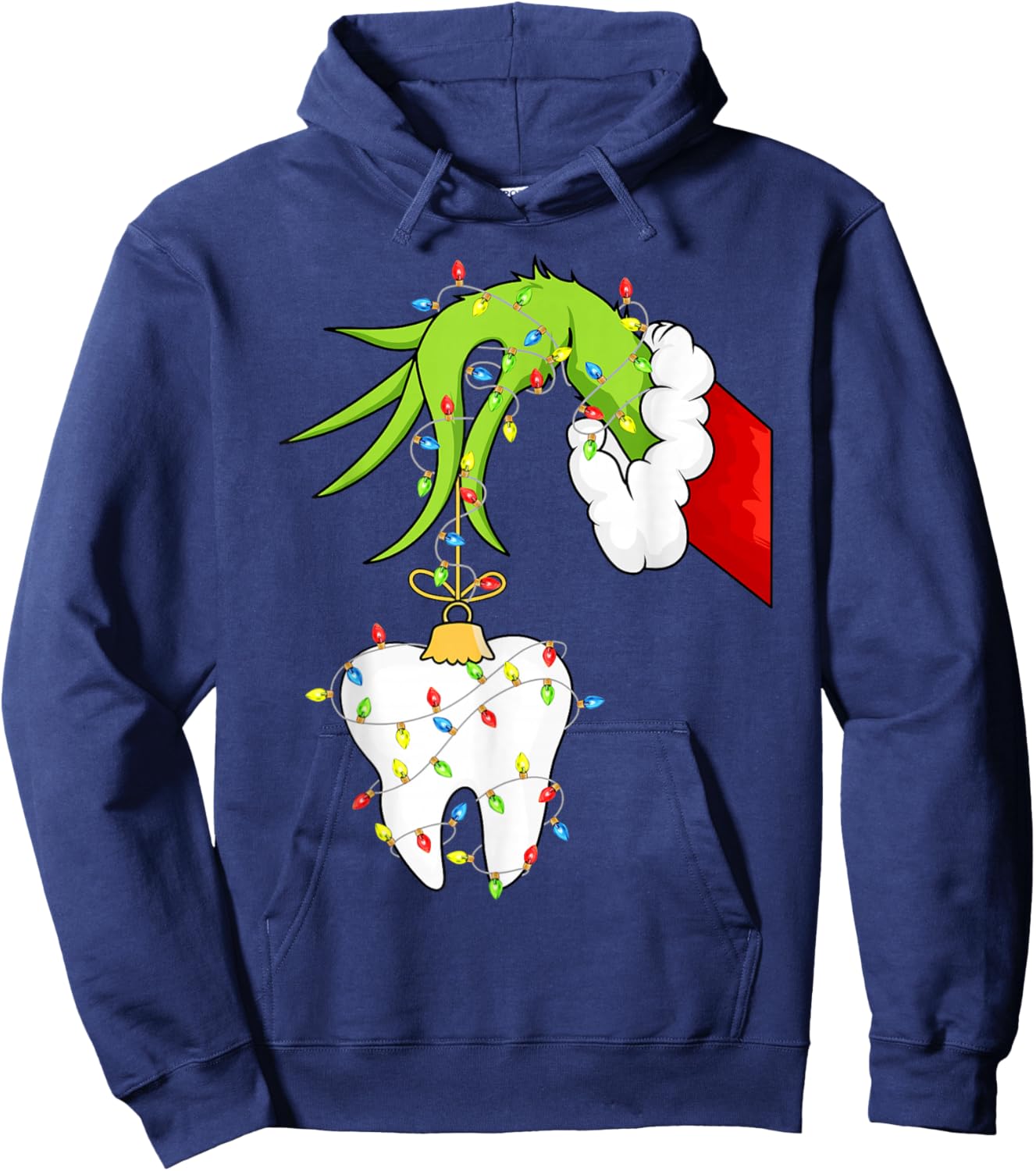 Tooth Dentist Dental Assistant Teeth Christmas Xmas Pajamas Hoodie - Hoodie | Navy