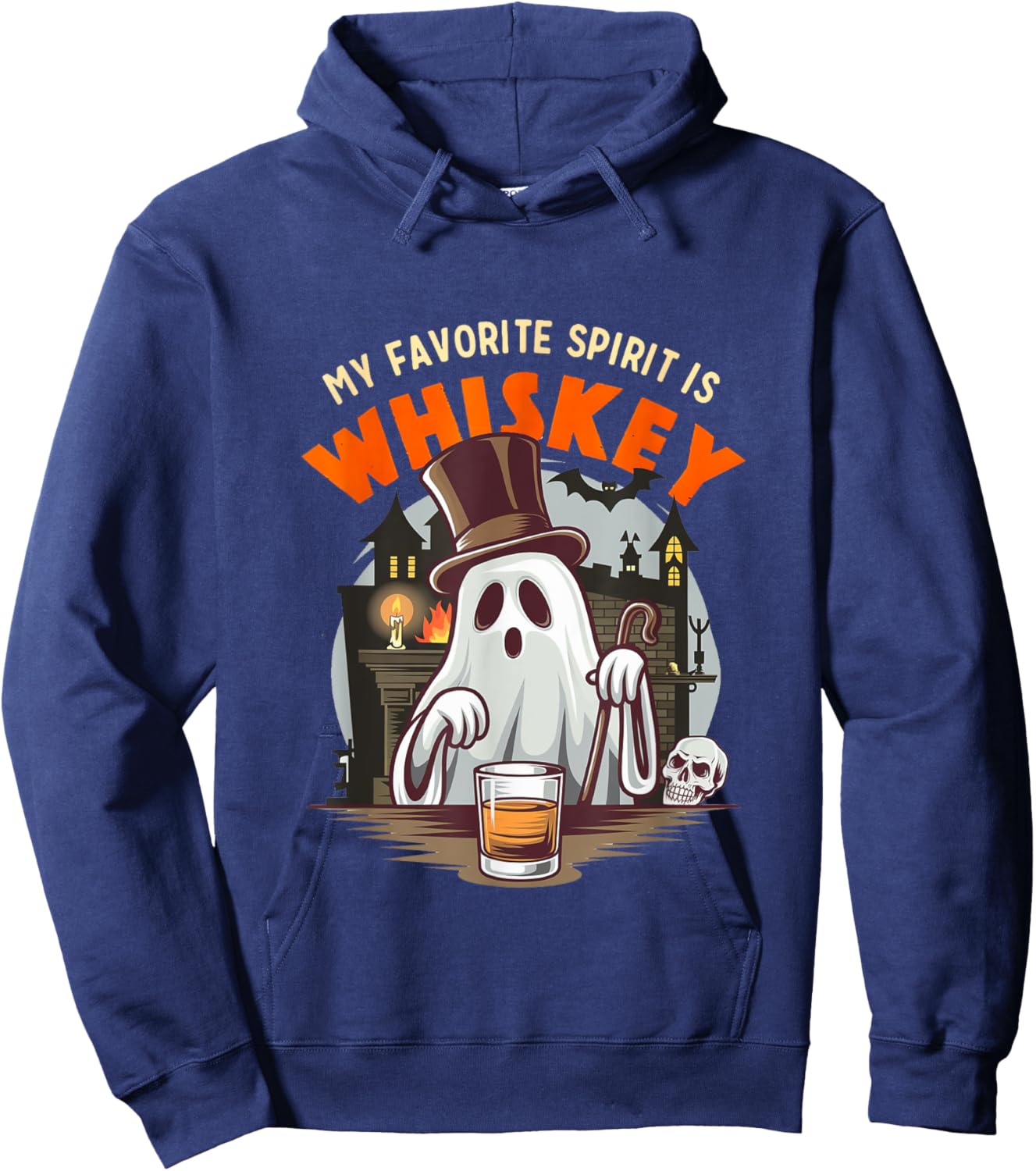 My Favorite Spirit is Whiskey Hoodie - Hoodie | Navy