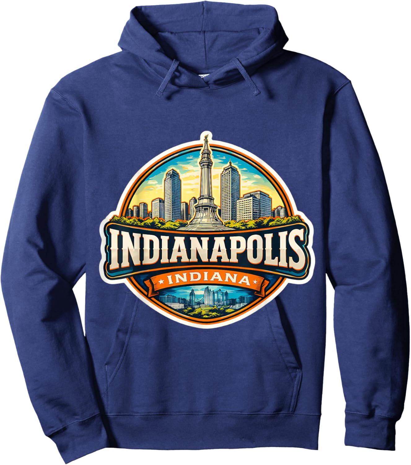 Indianapolis Indiana Souvenir City State Capital Memorabilia Hoodie - Hoodie | Navy