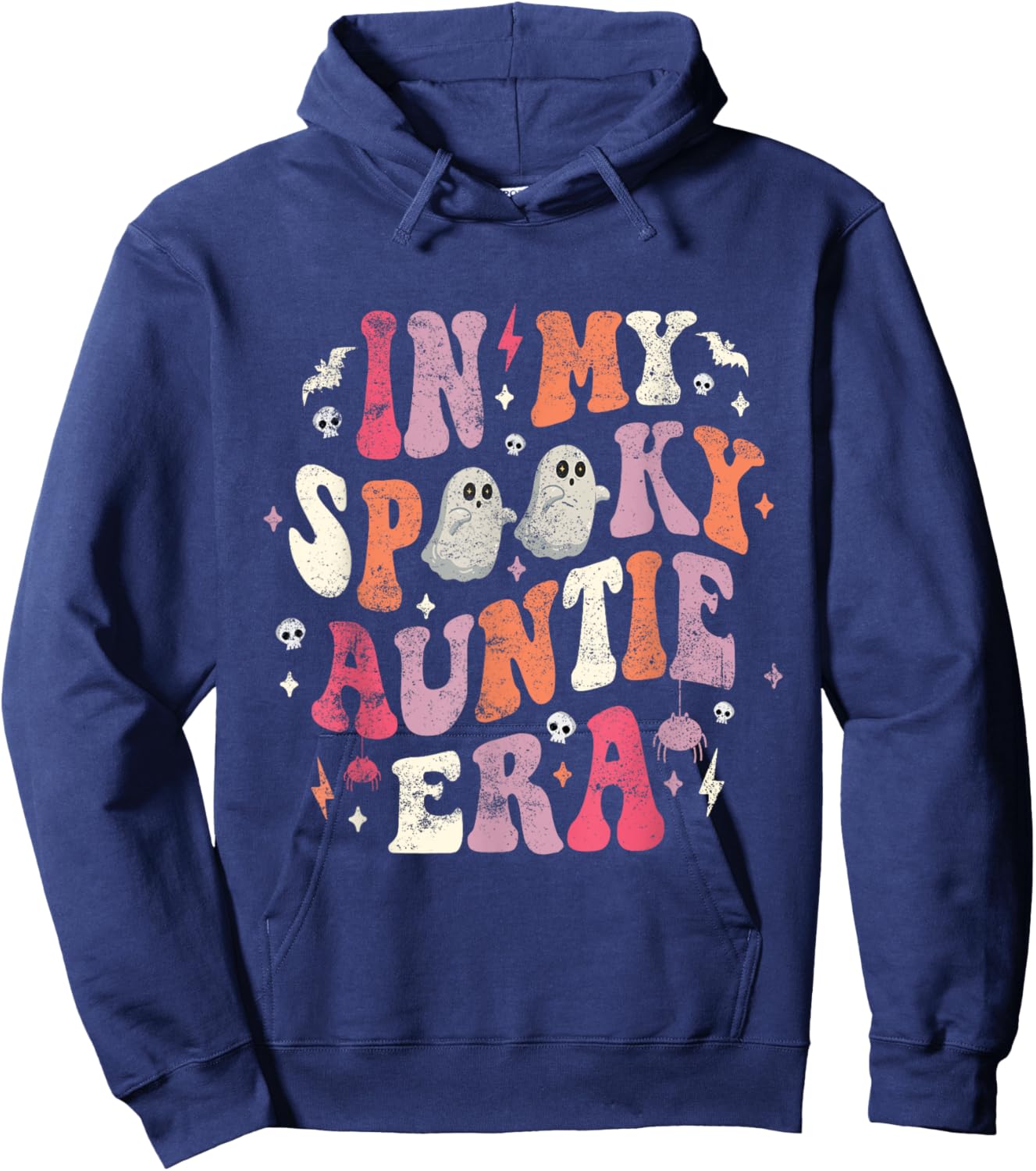 In My Spooky Auntie Era Funny Ghost Auntie Halloween Hoodie - Hoodie | Navy