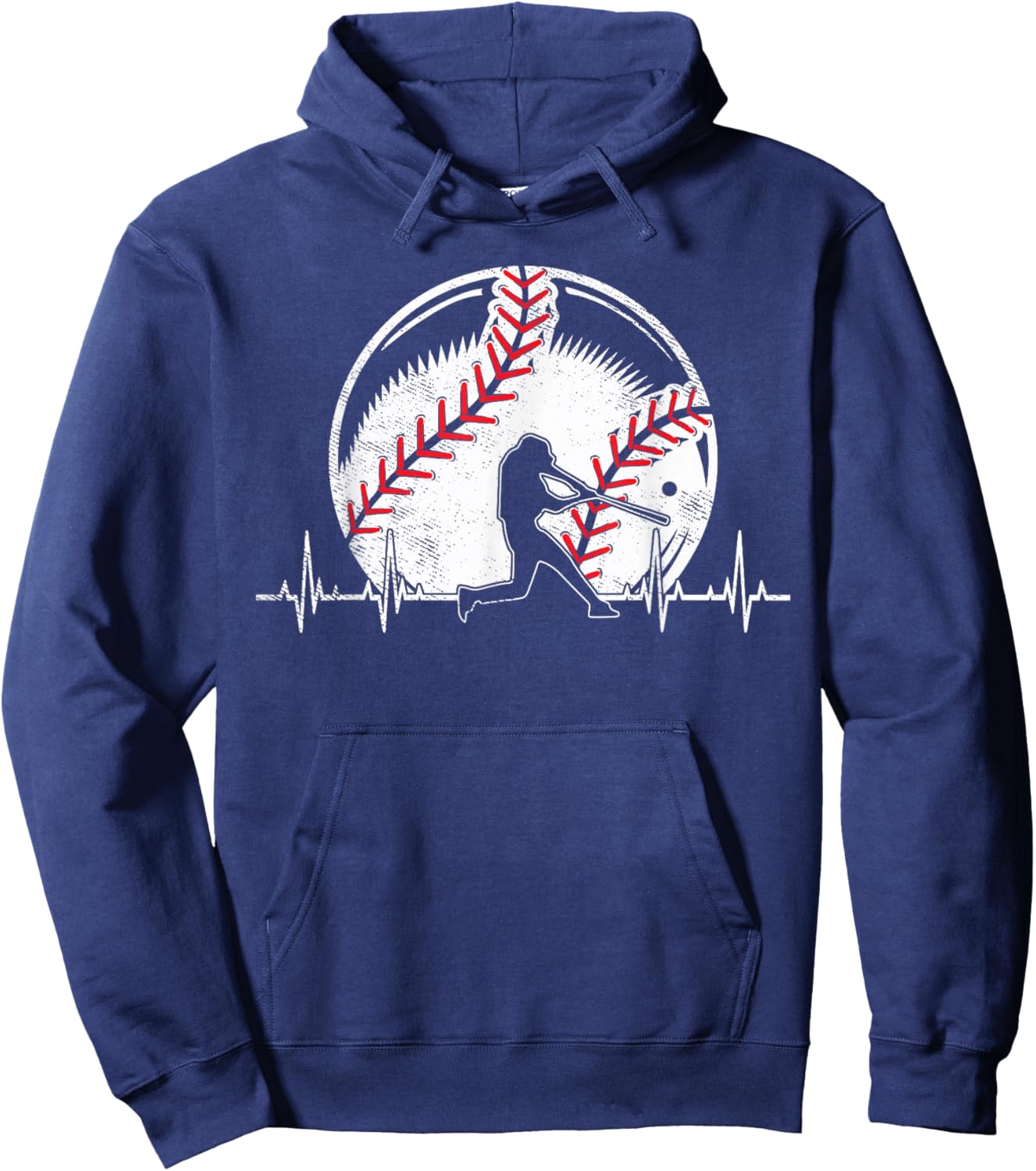 Baseball Heartbeat Gifts For Boys Who Love Baseball Hoodie - Hoodie | Navy