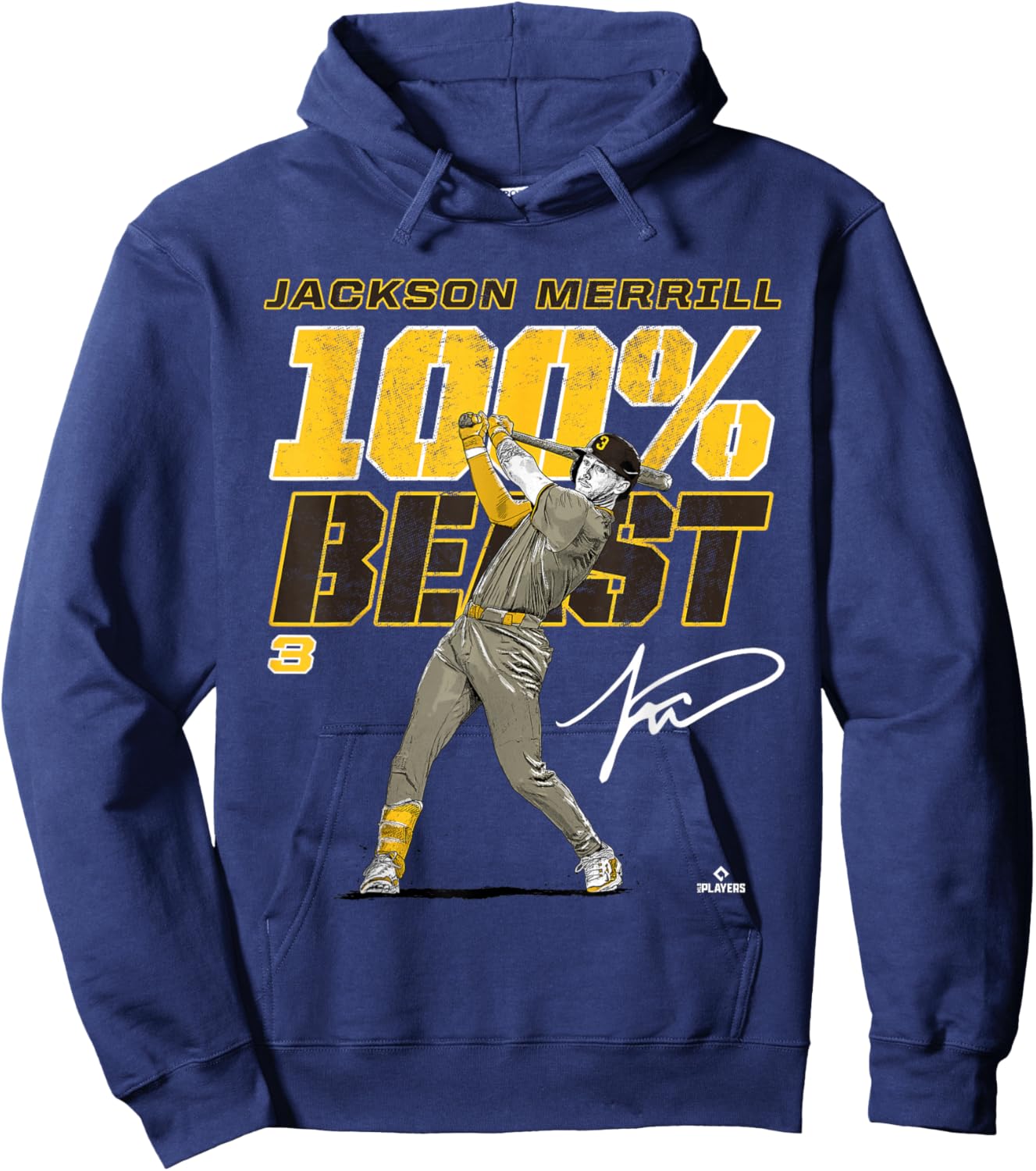 100% Beast Jackson Merrill San Diego Baseball MLBPA Hoodie - Hoodie | Navy