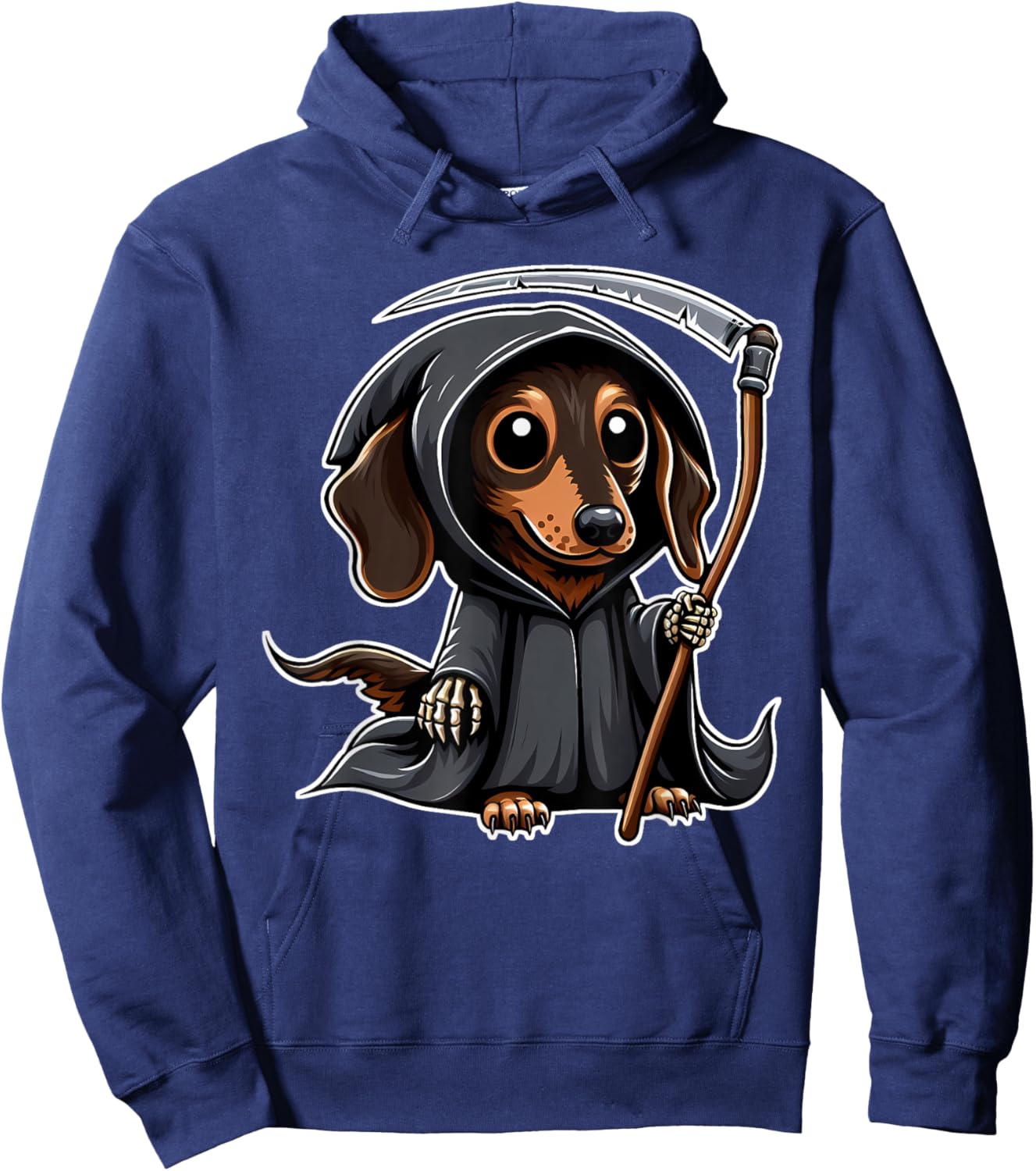 Weiner Dog Halloween Dachshund Grim Reaper Hoodie - Hoodie | Navy