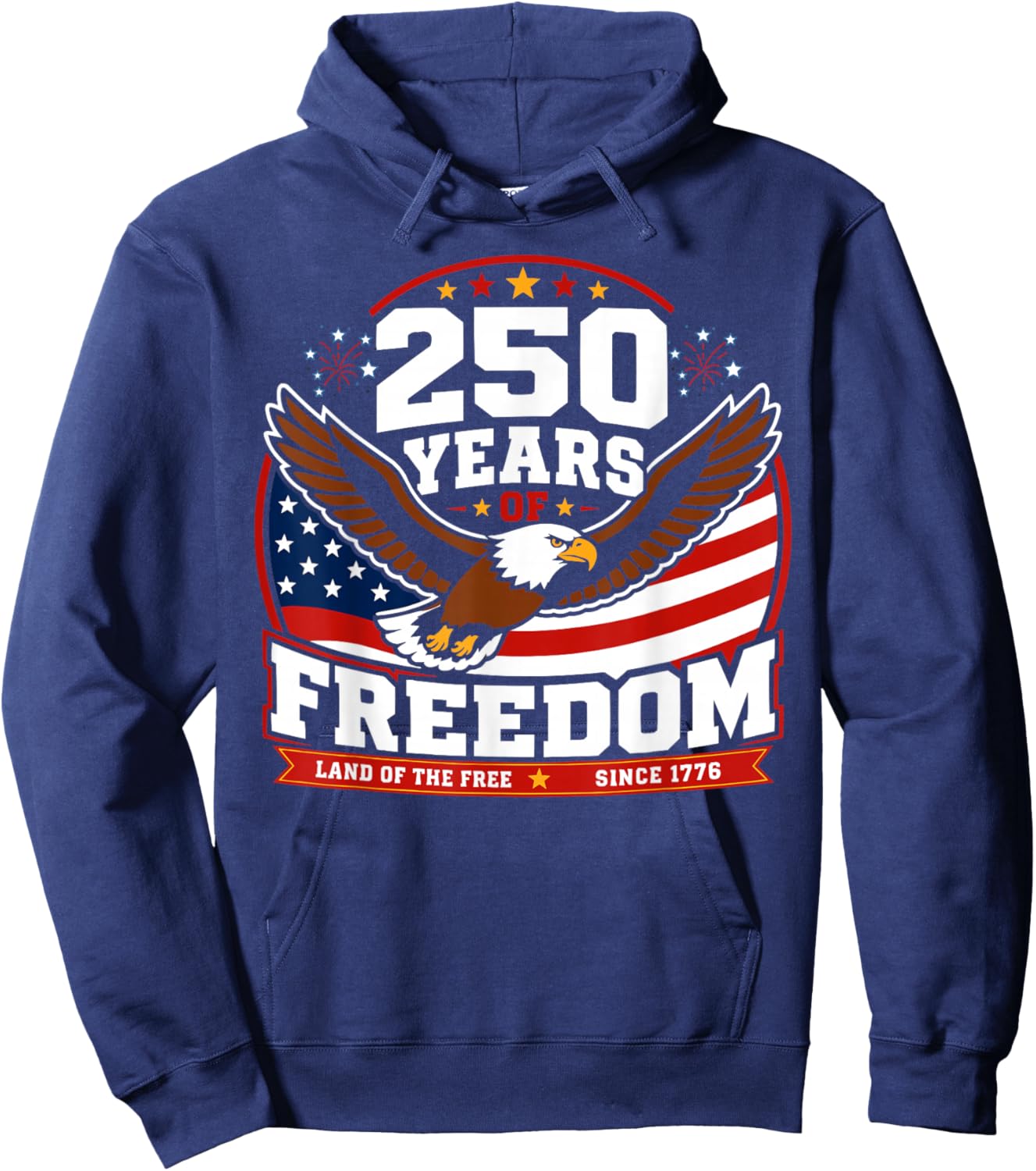 250 Years American 250th Anniversary USA Patriotic 4th July Hoodie - Hoodie | Navy