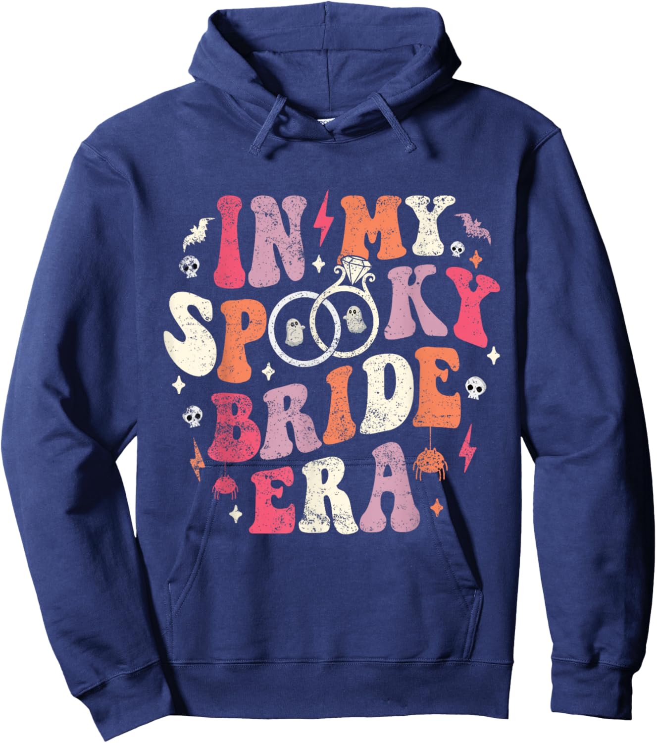 In My Spooky Bride Era Halloween Bride Wedding Bachelorette Hoodie - Hoodie | Navy