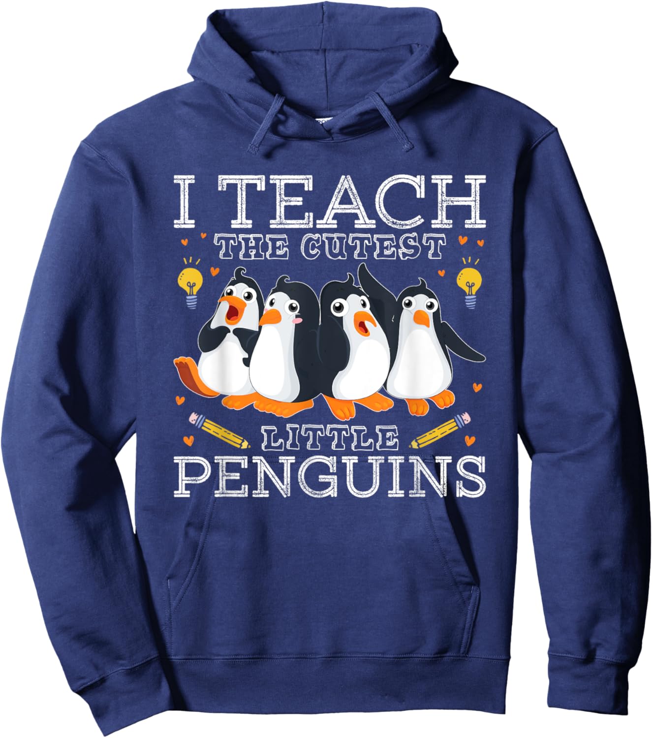 I Teach The Cutest Little Penguins Cute School Teacher Hoodie - Hoodie | Navy