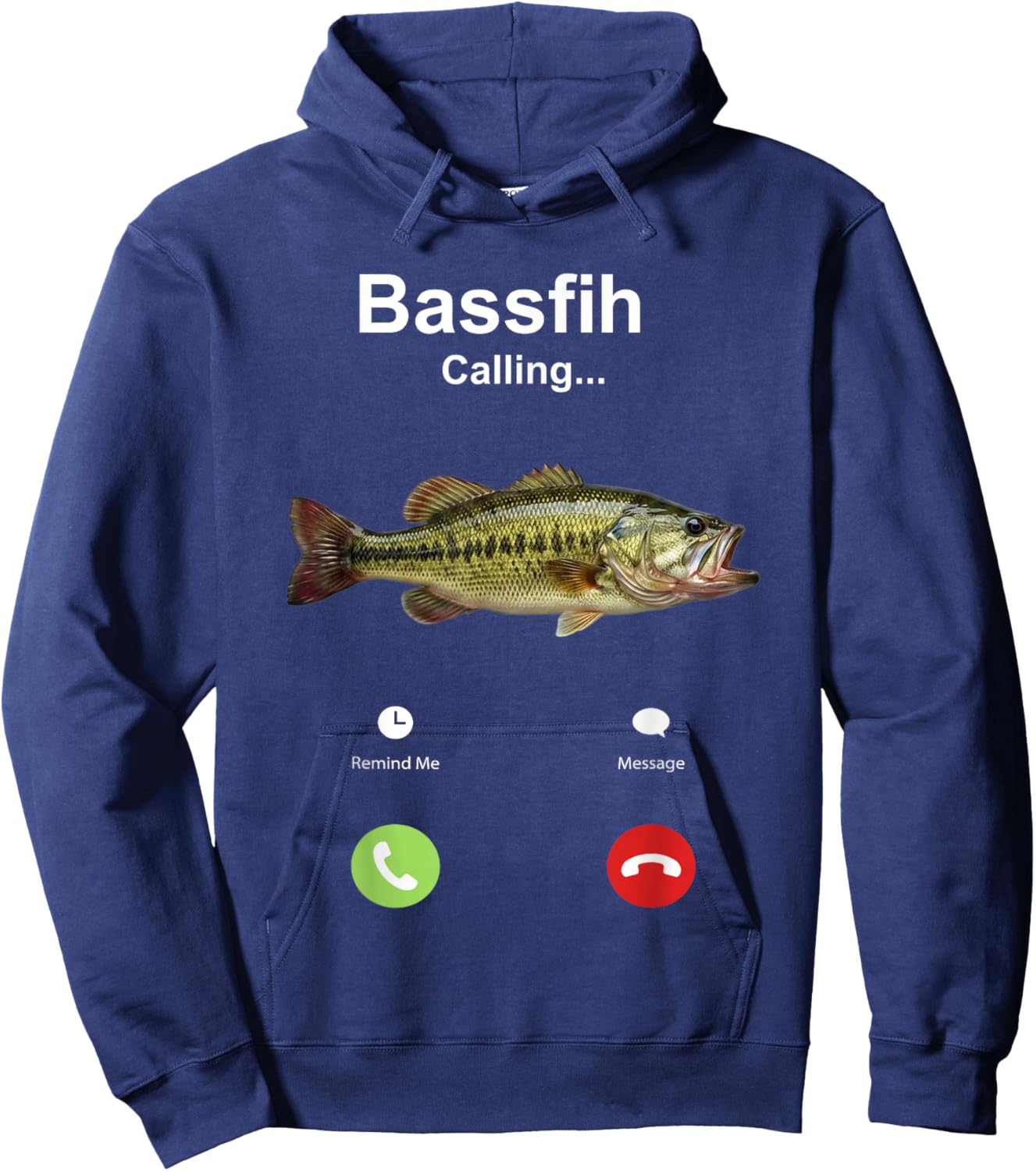 Bassfih Calling Phone Call Fih Fish Hoodie - Hoodie | Navy