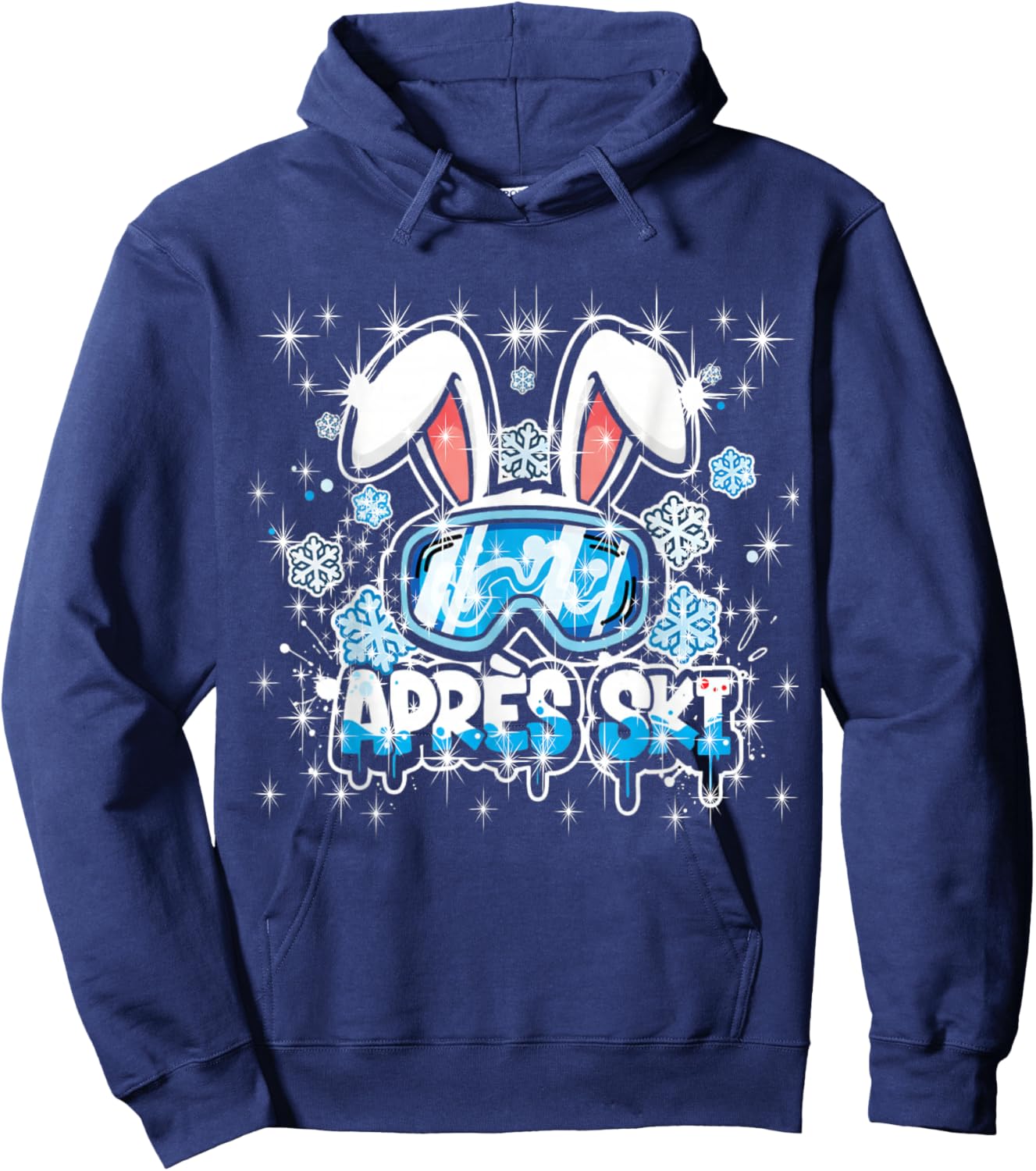 Cool Apres-Ski Crew Spruch Bunny Ski-Hase Sekt Prosecco Beer Hoodie - Hoodie | Navy