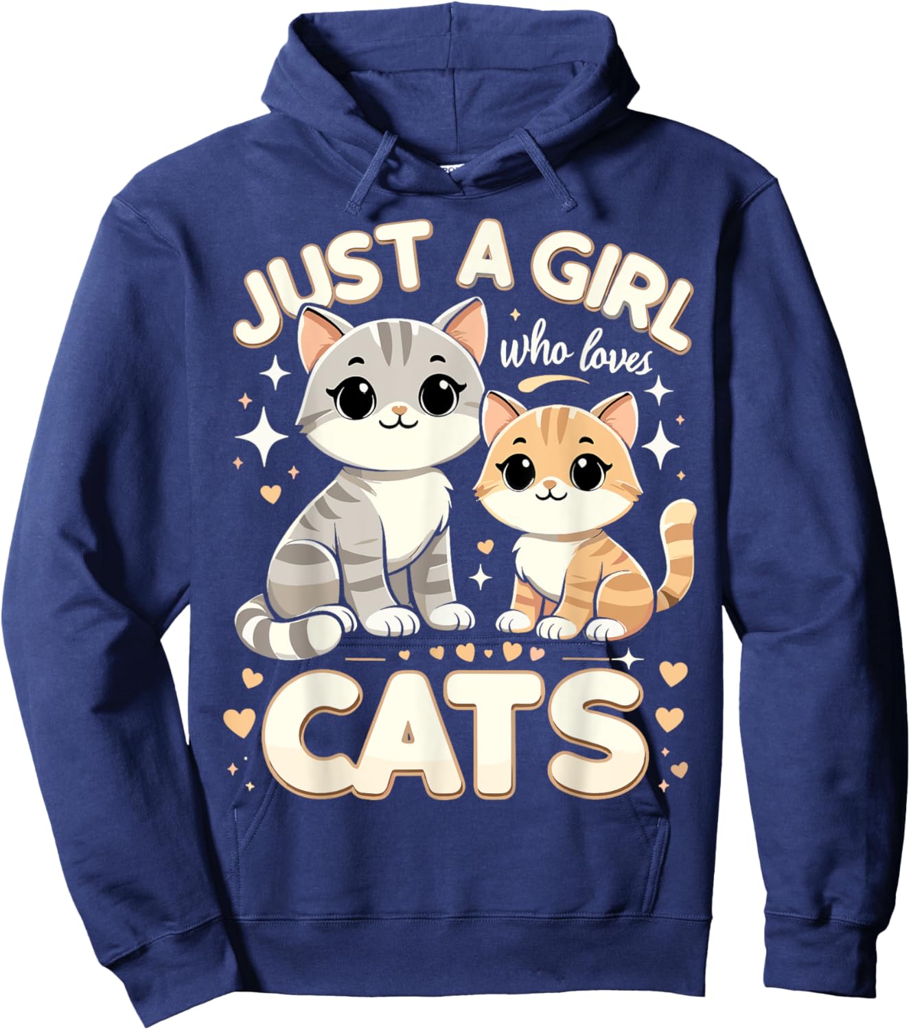 Cute Cat Just A Girl Who Loves Cats Hoodie - Hoodie | Navy