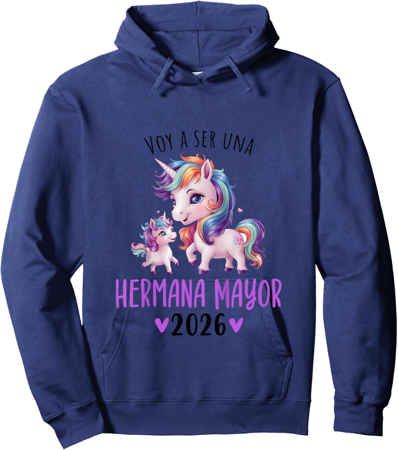 Hermana Mayor 2026 Promoted To Big Sister 2026 in Spanish Hoodie - Hoodie | Navy