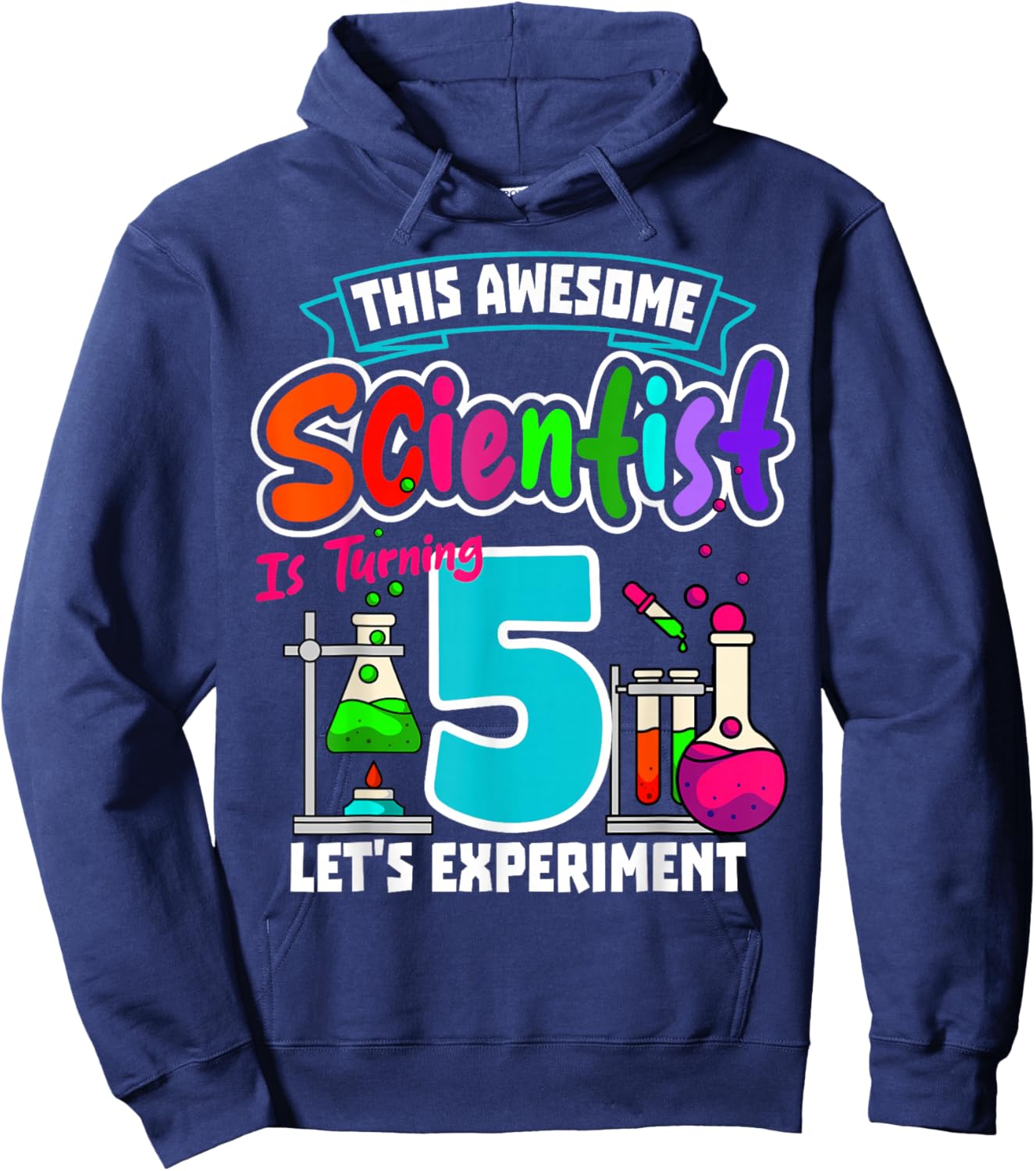 This Awesome Scientist is Turning 5 Science Birthday Hoodie - Hoodie | Navy