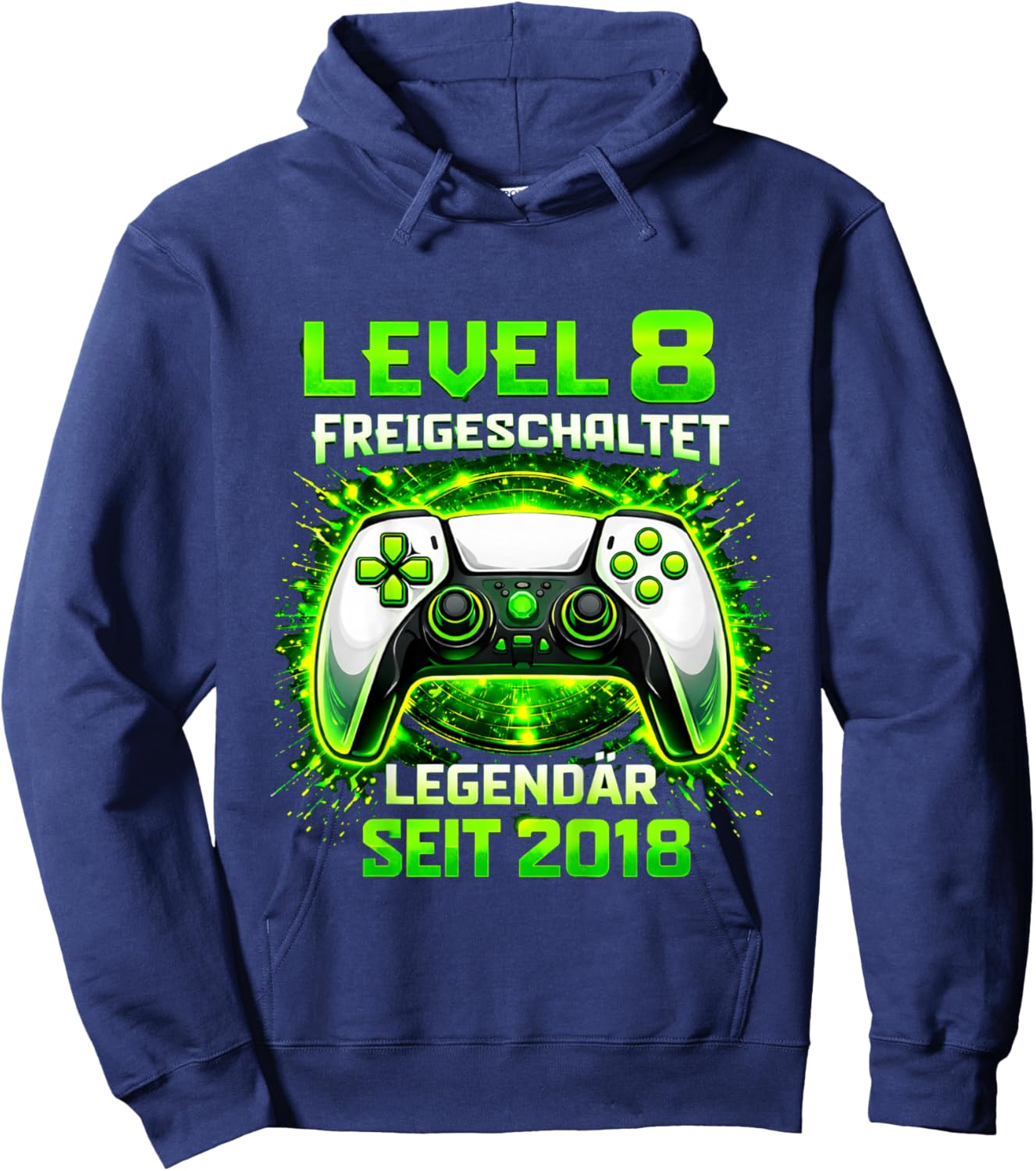 Kinder Level 8 Geburtstag Junge Gamer Lustig 2018 8er Geburtstag Hoodie - Hoodie | Navy