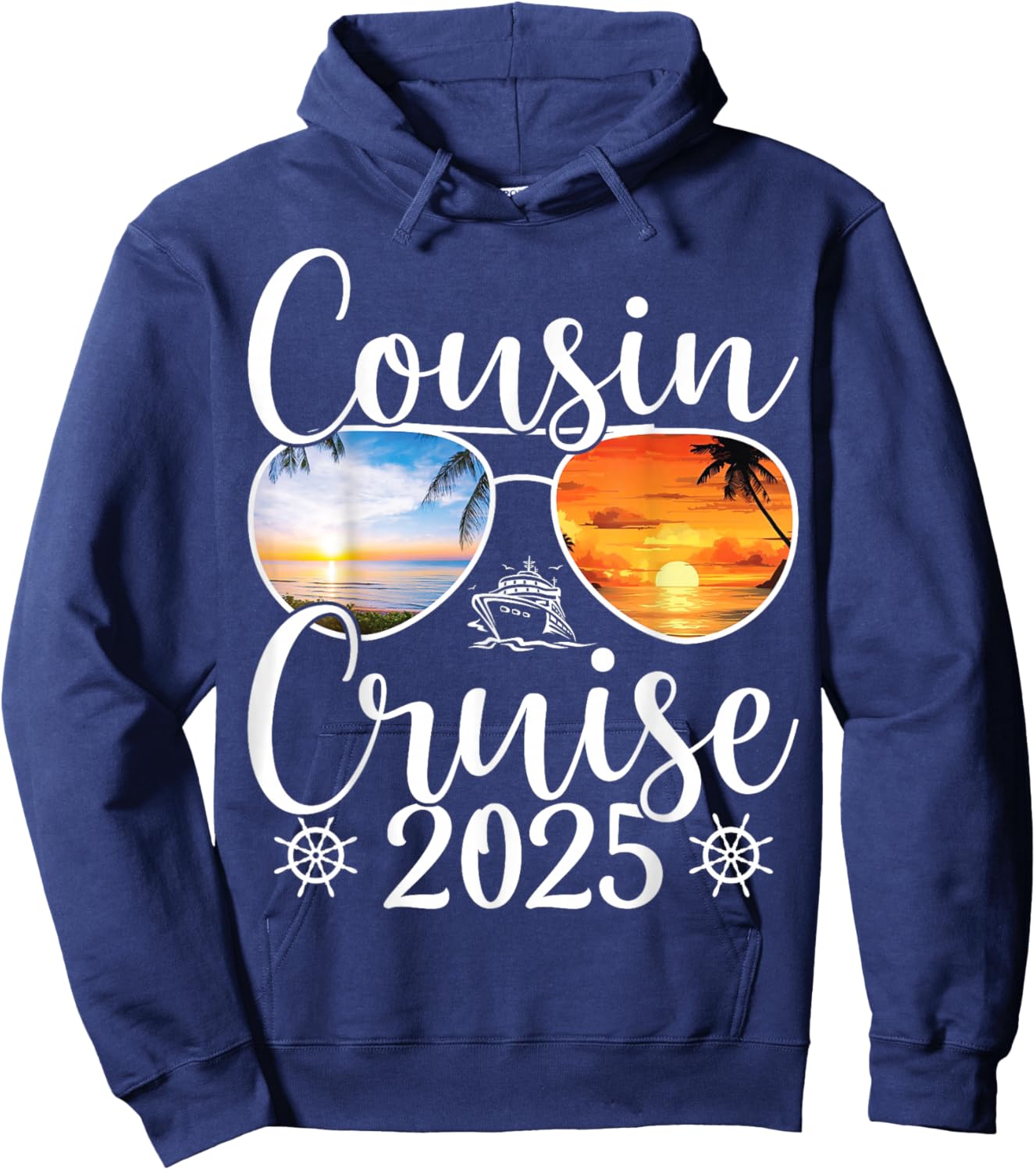 Cousin Cruise 2025 Girls Sister Cruise 2025 Vacation Lovers Hoodie - Hoodie | Navy