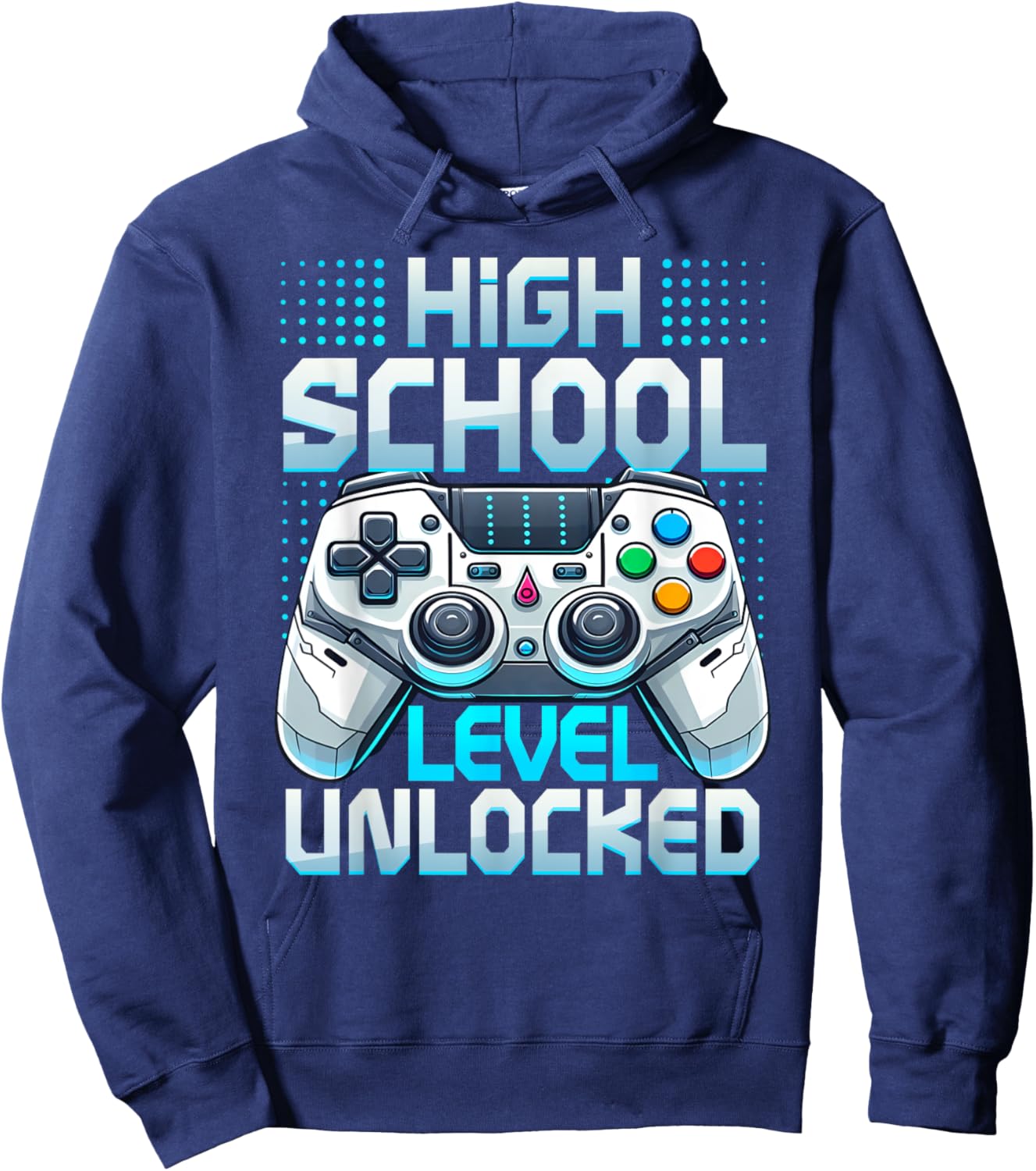 First Day of High School Level Unlocked Back To School Gamer Hoodie - Hoodie | Navy