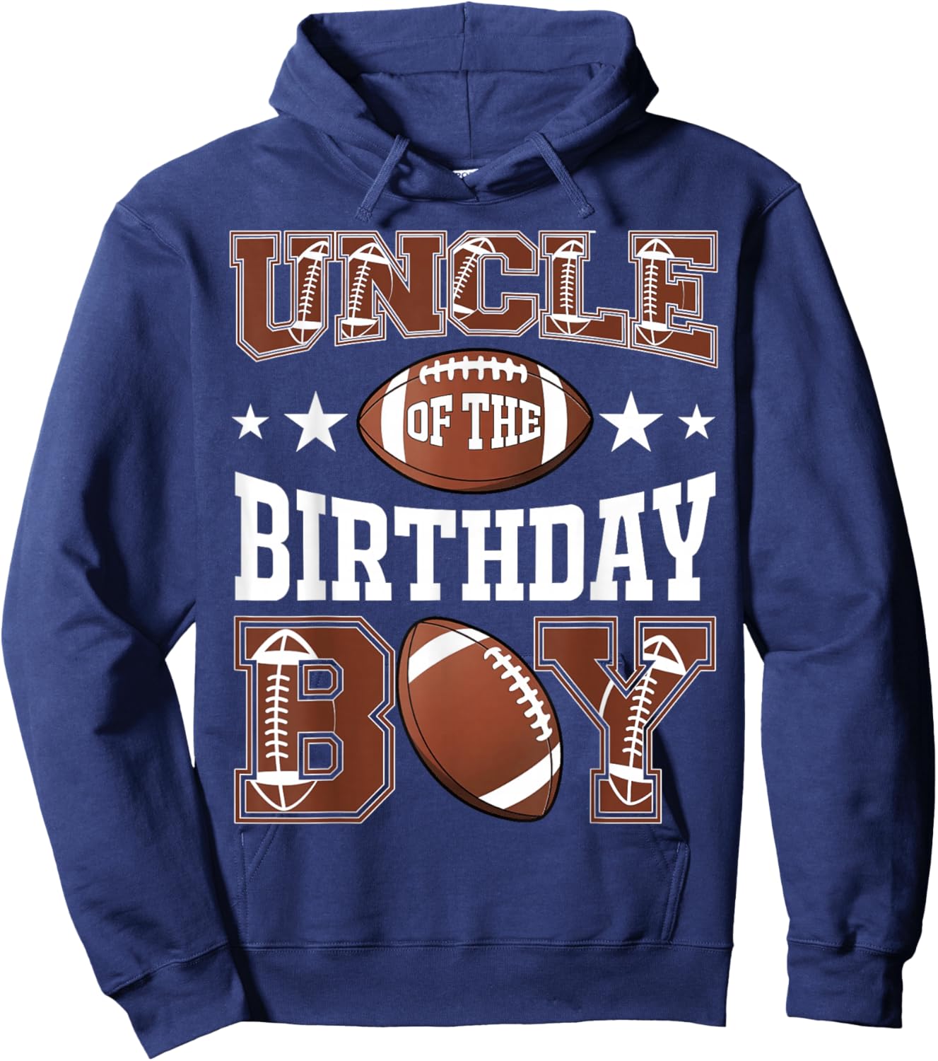 Uncle Of The Birthday Boy Football Game Day Hoodie - Hoodie | Navy