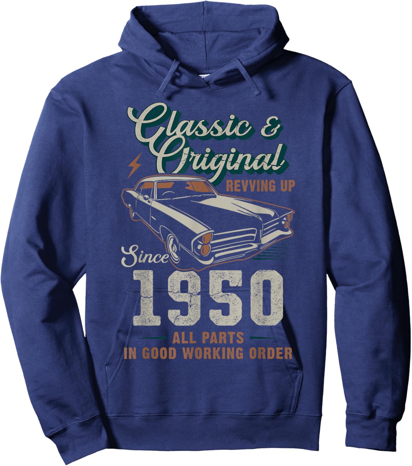 Born 1950 Vintage Classic Car 75th Birthday Hoodie - Hoodie | Navy