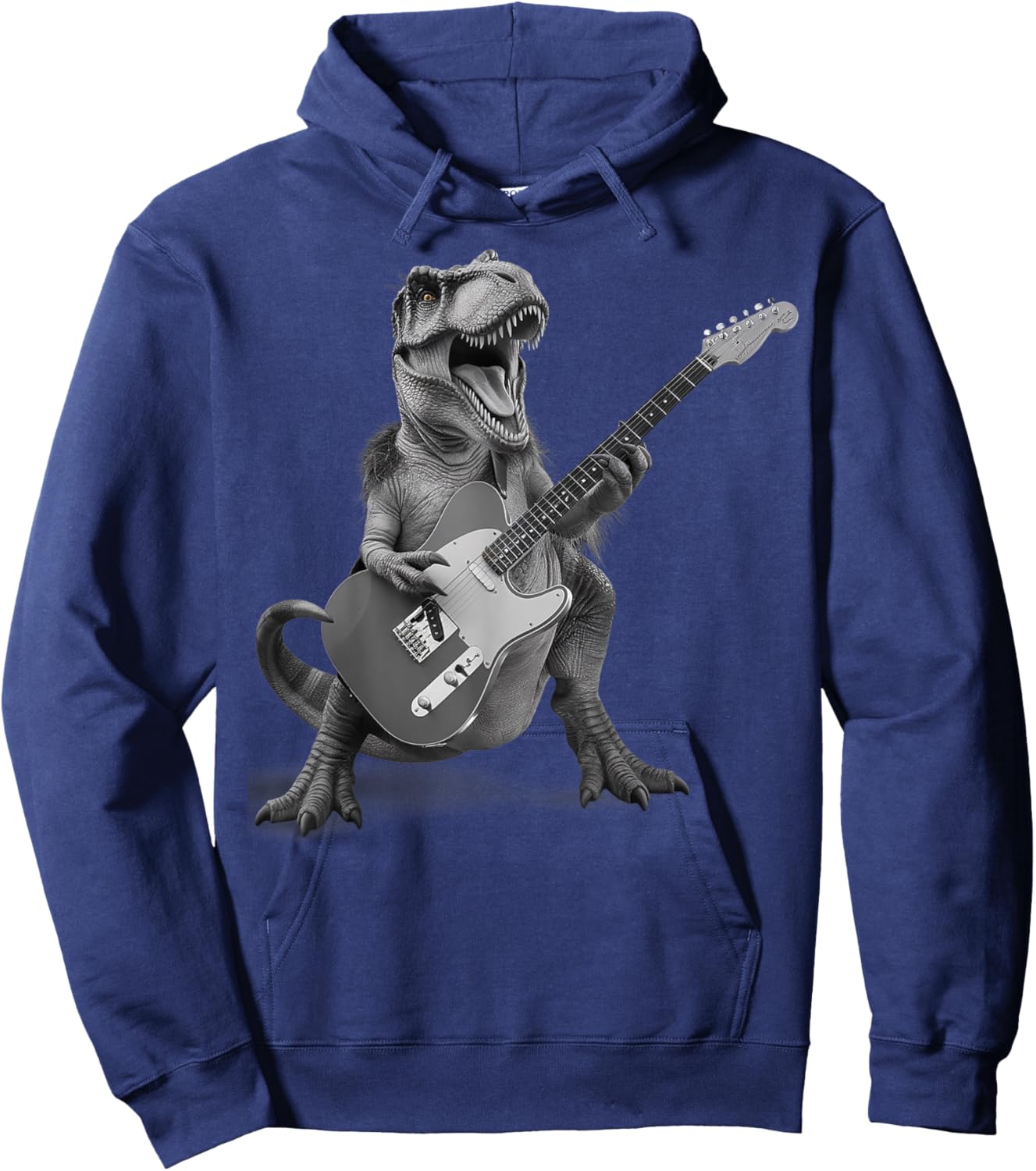 T Rex Playing Guitar Rock and Roll Dino Gifts Men Women Kid Hoodie - Hoodie | Navy