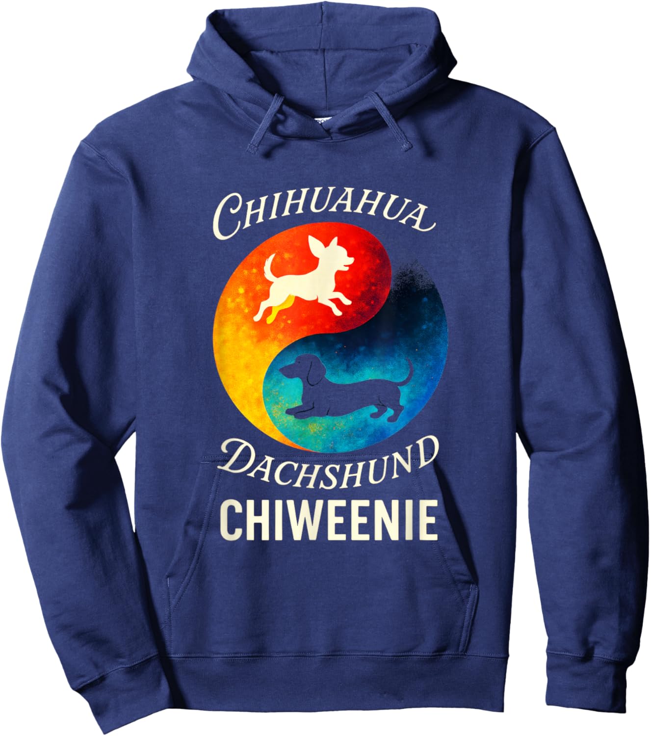 Chihuahua Dachshund Chiweenie - Yin Yang Hoodie - Hoodie | Navy