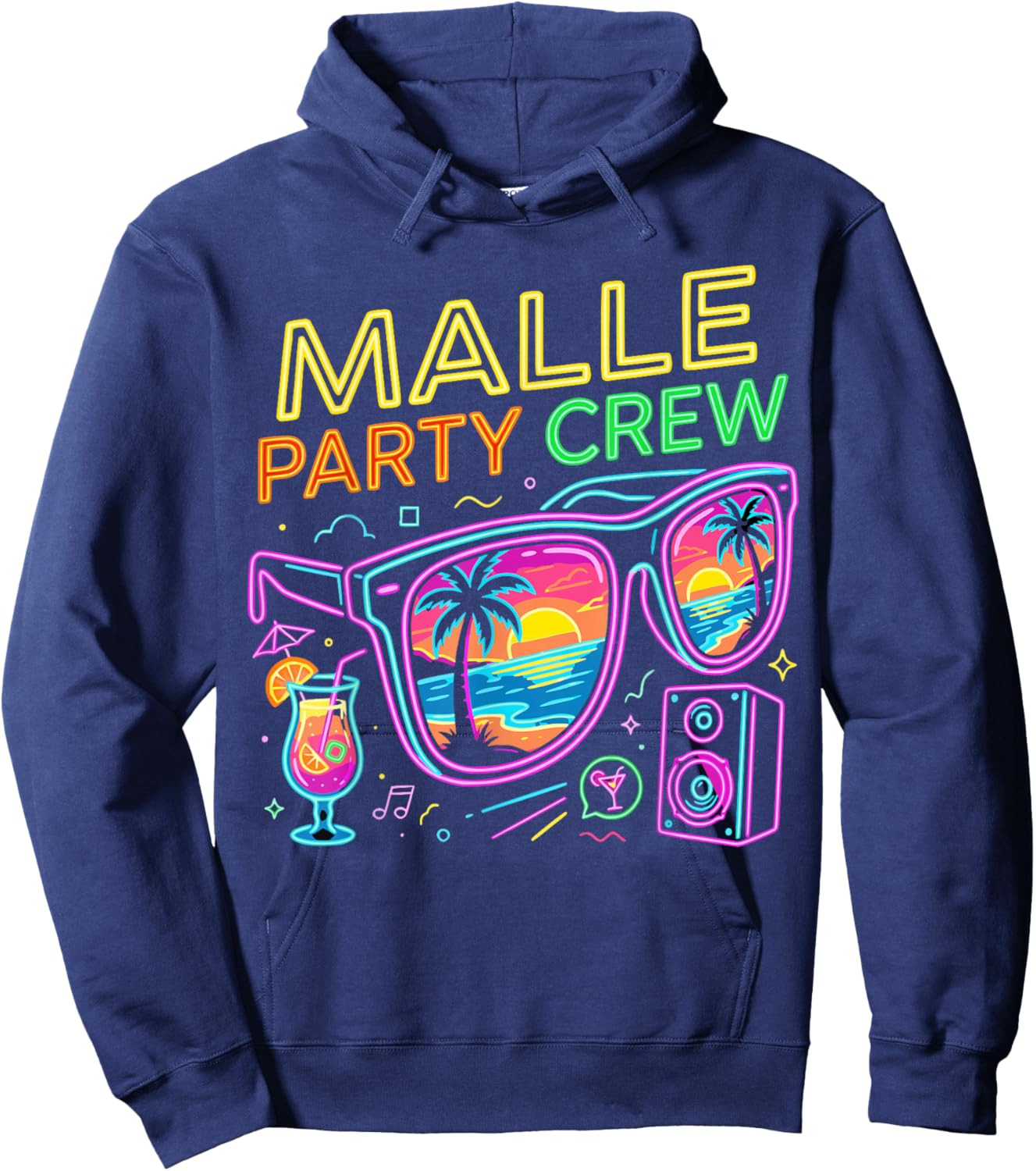 Malle Party Crew Mallorca Urlaub Feiern Design Hoodie - Hoodie | Navy
