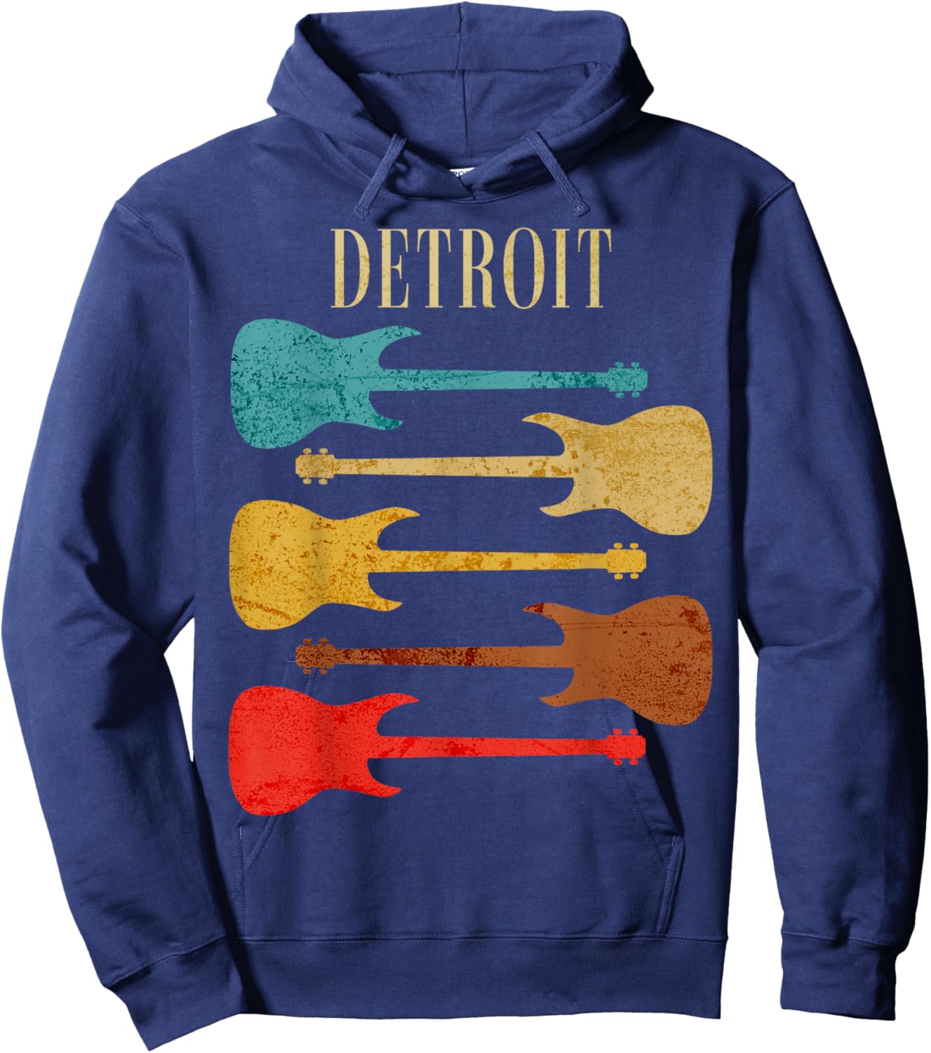 Detroit Concert Rock Music Festival Guitars Michigan Hoodie - Hoodie | Navy