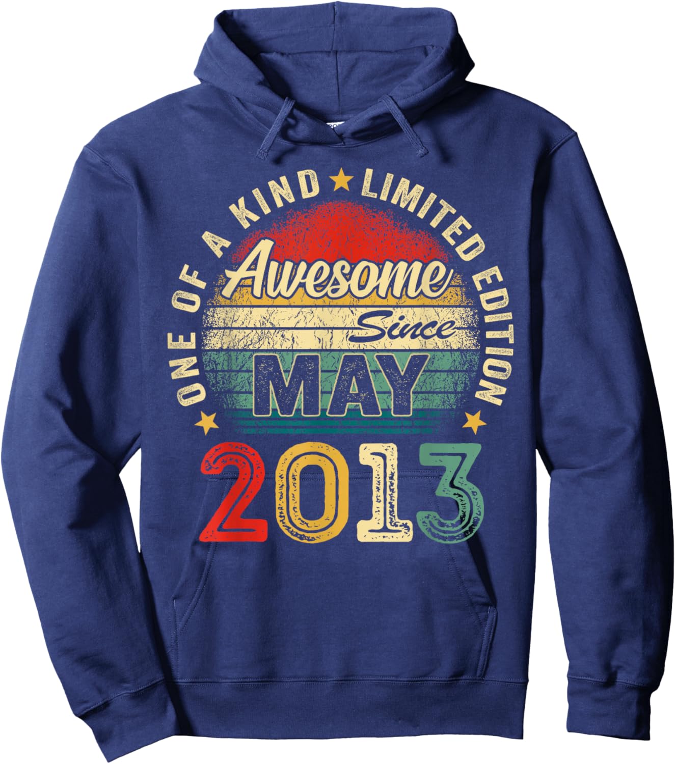 13 Years Old Awesome Since May 2013 13th Birthday Boys Girls Hoodie - Hoodie | Navy