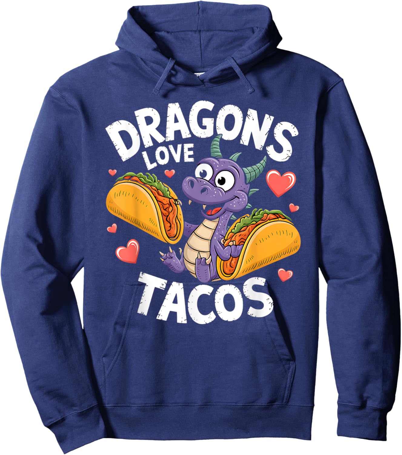 Cute Cinco De Mayo Dragons Love Tacos Mexican Food Kids Boys Hoodie - Hoodie | Navy