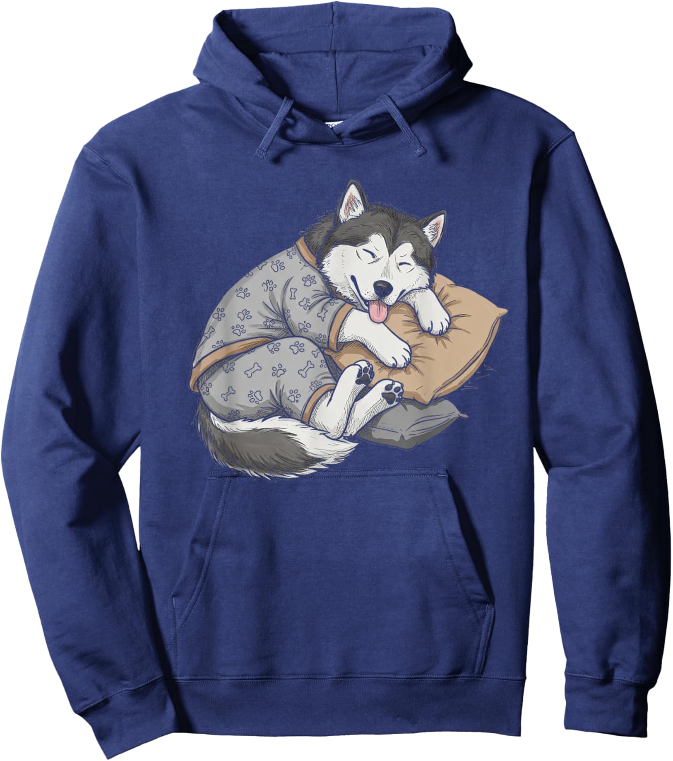 Funny Sleepy Alaskan Malamute Pajama Men Women Kids Hoodie - Hoodie | Navy
