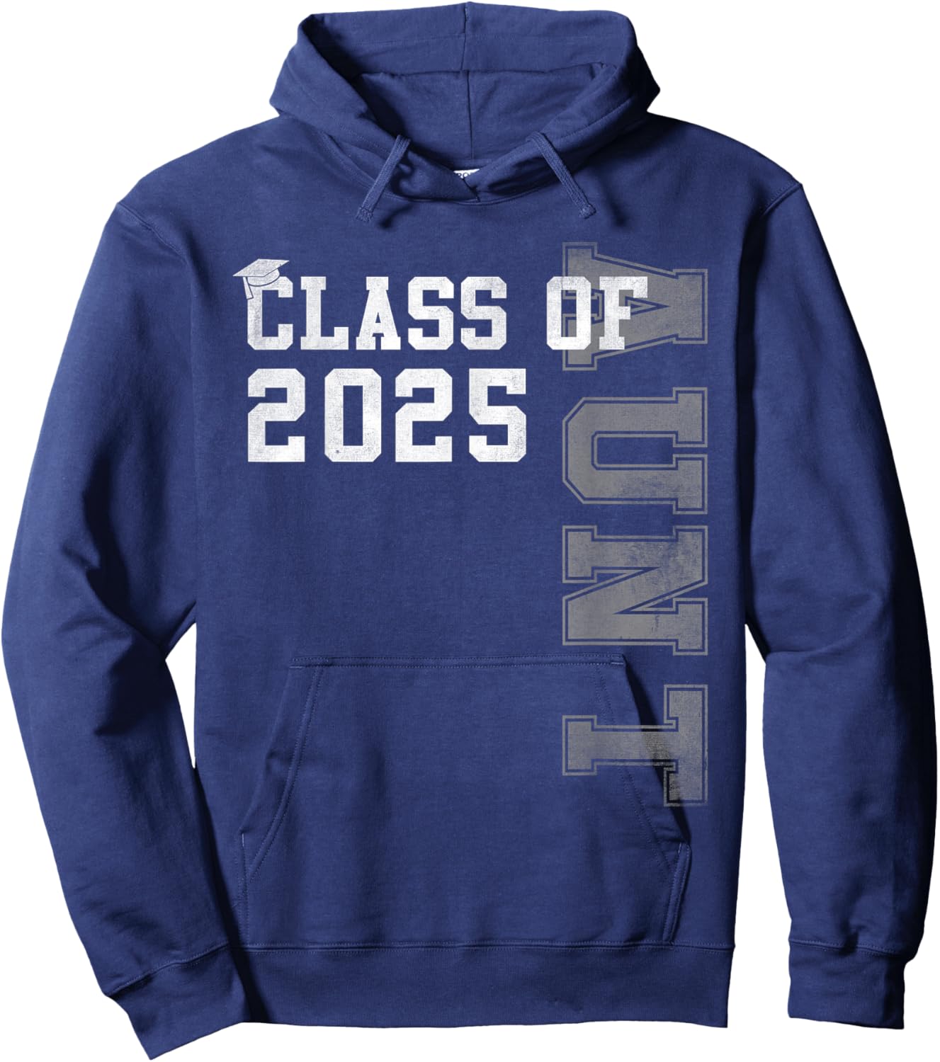 Aunt Senior 2025 Proud Auntie Of A Class Of 2025 Graduation Hoodie - Hoodie | Navy