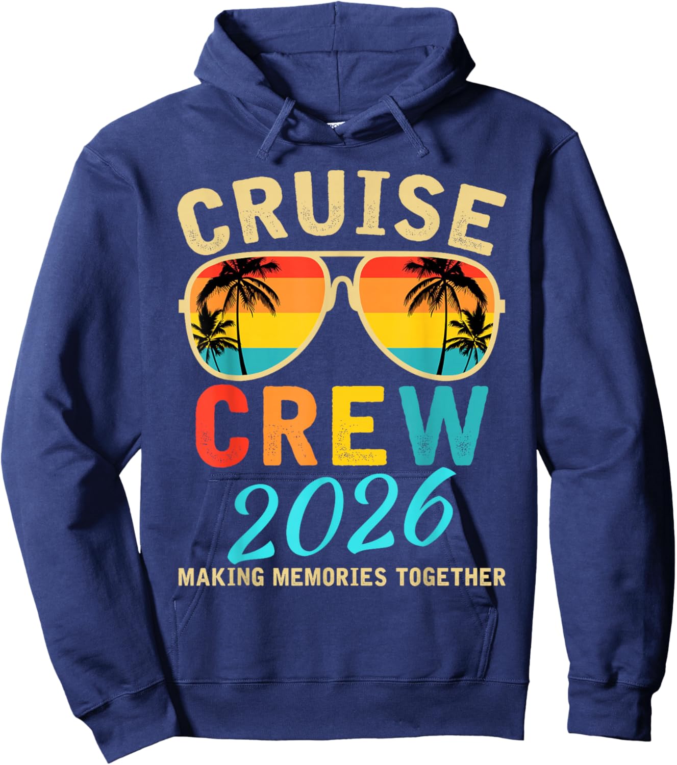 Cruise Crew 2026 Summer Vacation Trip Funny Matching Group Hoodie - Hoodie | Navy