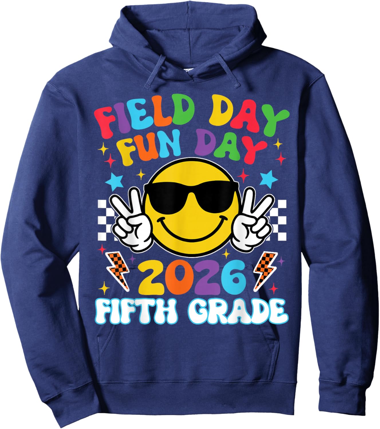 5th Grade Field Day Fun Day 2026 Teacher Boy Girl Kid Hoodie - Hoodie | Navy