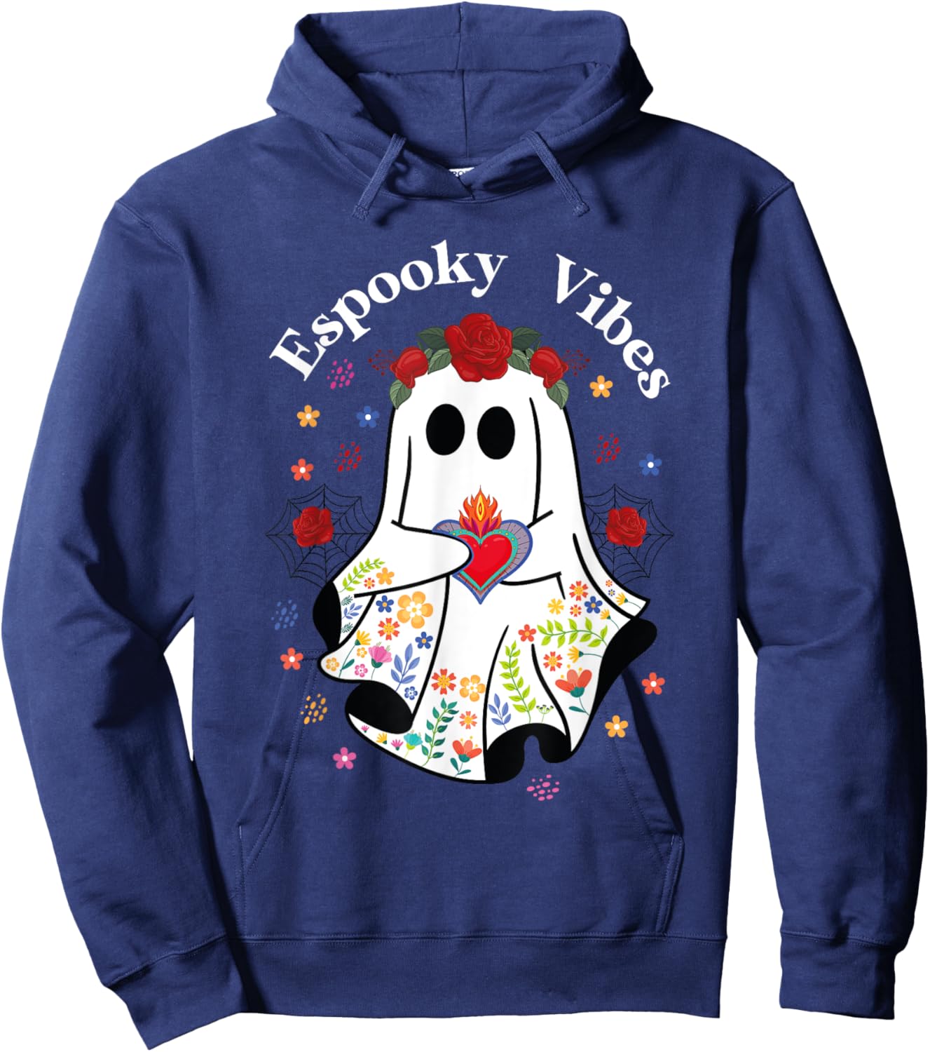 Espooky vibes Conchas halloween Mexican Ghost Espooky Season Hoodie - Hoodie | Navy