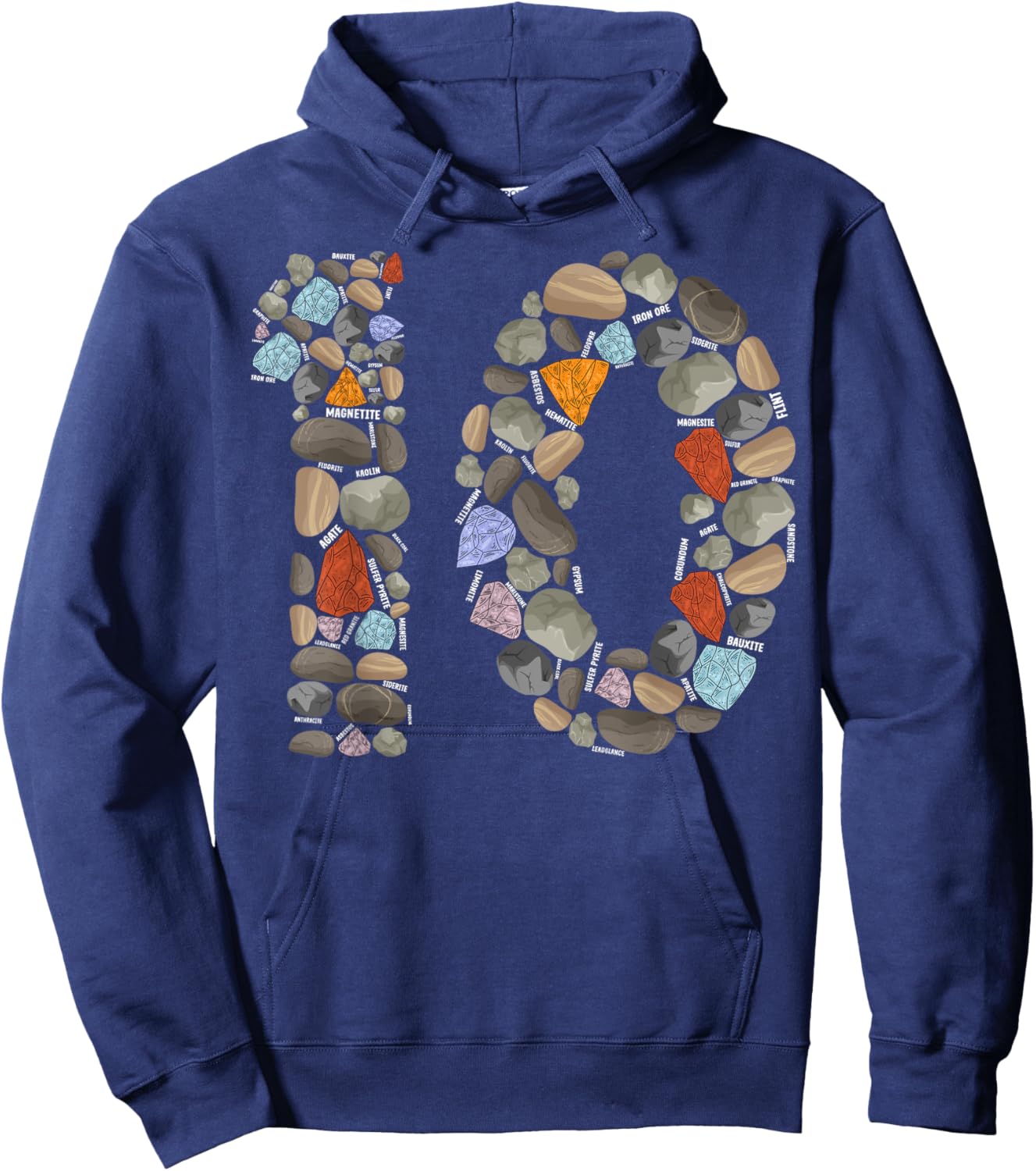 Geology Rocks 10 Years Old 10th Birthday Rock Collecting Hoodie - Hoodie | Navy