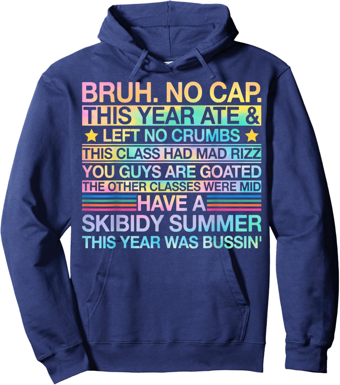 Funny Last Day of School Gen A Slang 2025 Hello Summer Hoodie - Hoodie | Navy