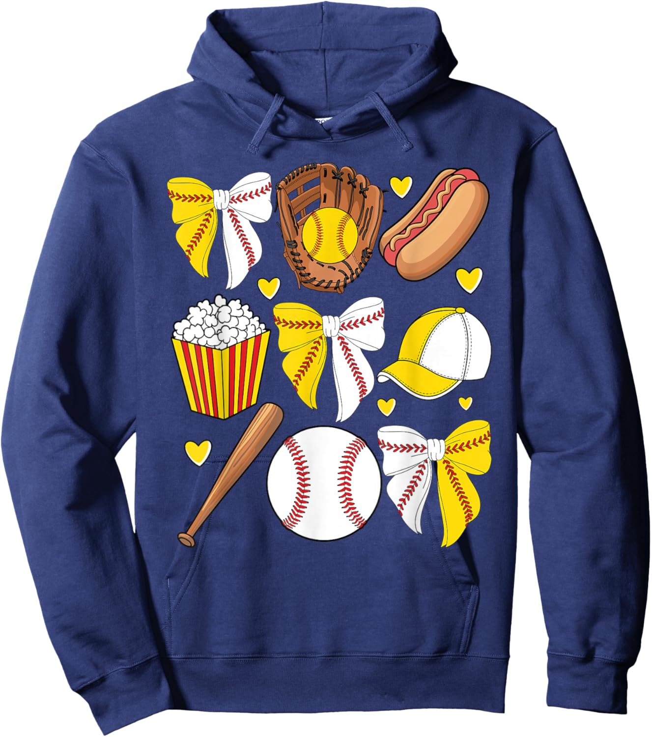 Half Baseball And Softball Mom Mama Life Coquette Bow Women Hoodie - Hoodie | Navy