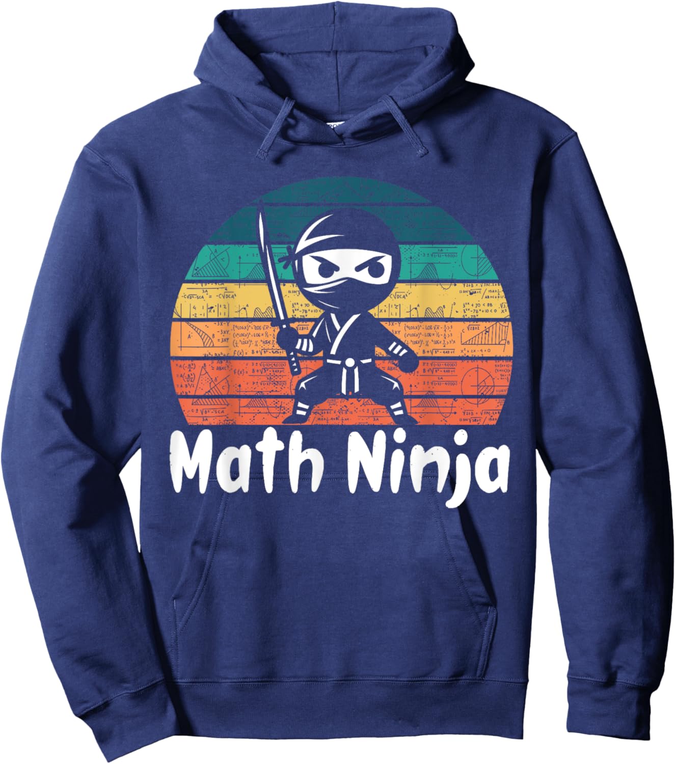 Funny Math Ninja Mathematics Geek Nerd Numbers Hoodie - Hoodie | Navy
