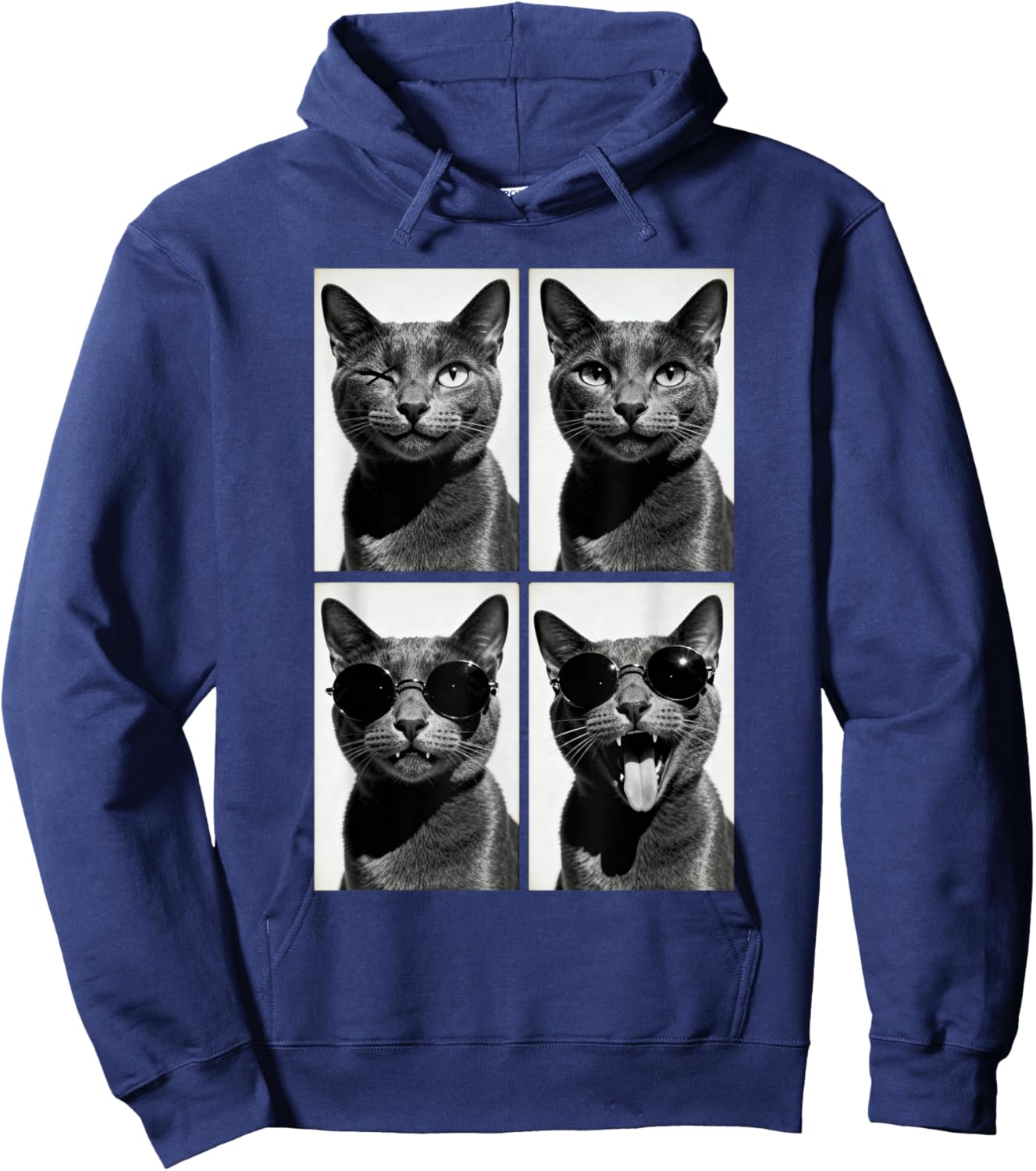 Cat Photobooth Funny Cat Selfie Kitten Hoodie - Hoodie | Navy