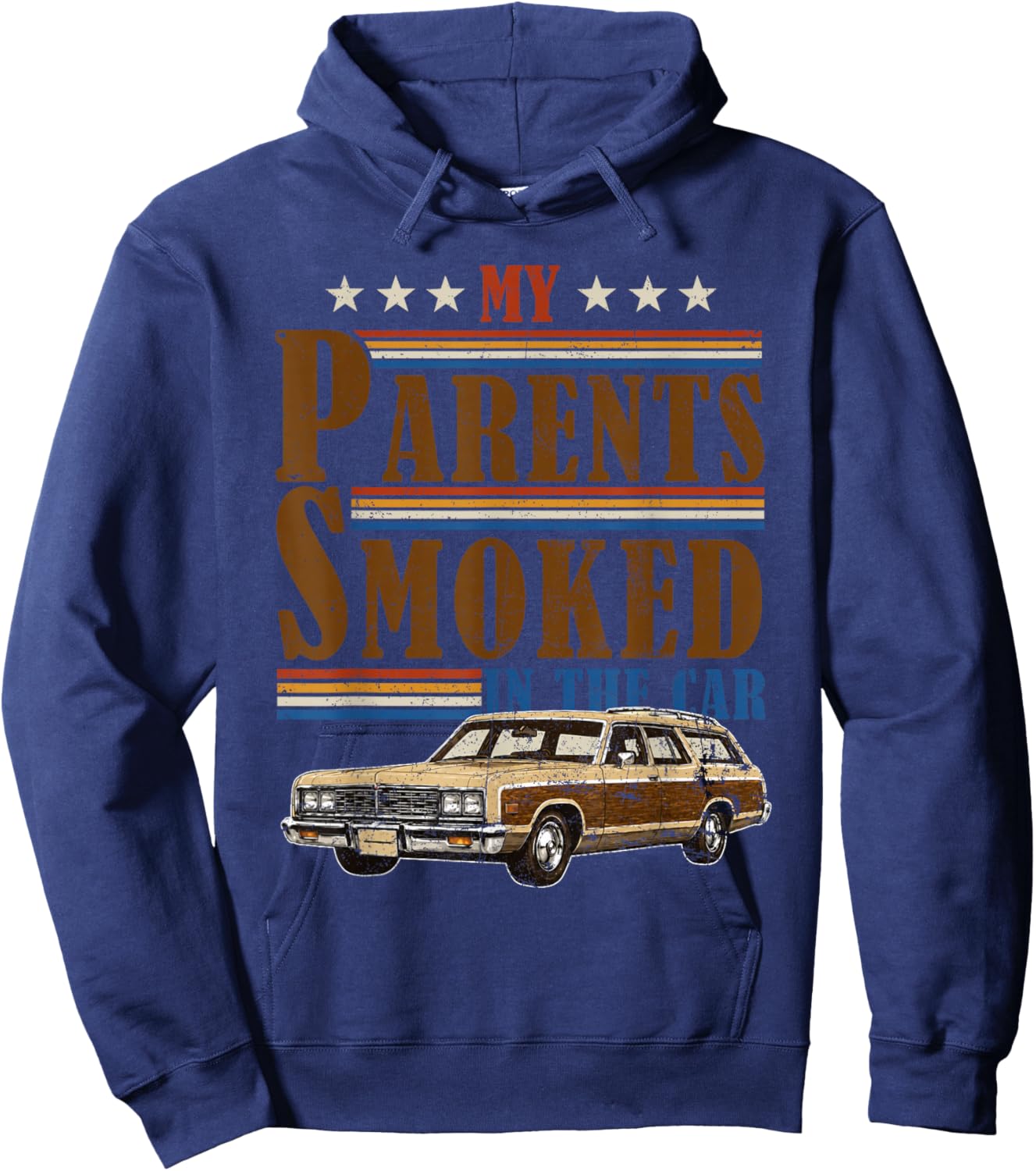 My Parents Smoked in The Car Funny Vintage Classic Meme Art Hoodie - Hoodie | Navy