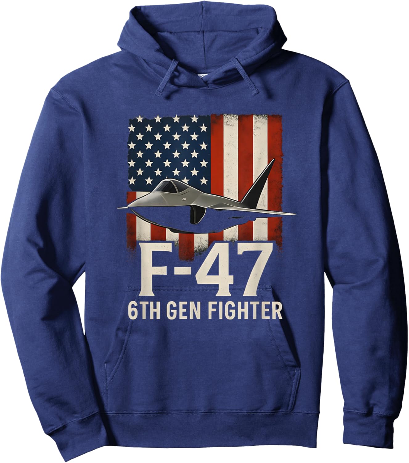 F-47 Air Dominance Fighter Design USA Flag Cool Aircraft Hoodie - Hoodie | Navy