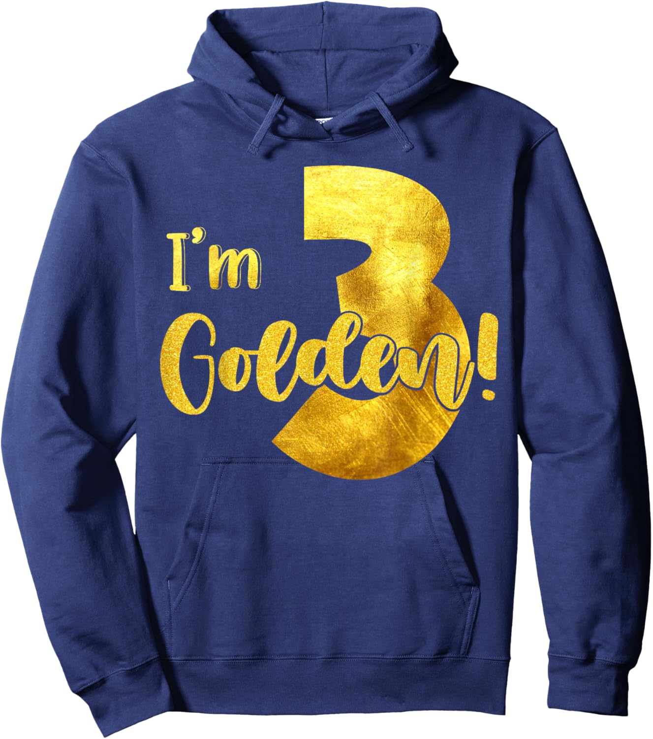I'm 3rd Golden Birthday 3 Year Old Bday Kids Groovy Hoodie - Hoodie | Navy