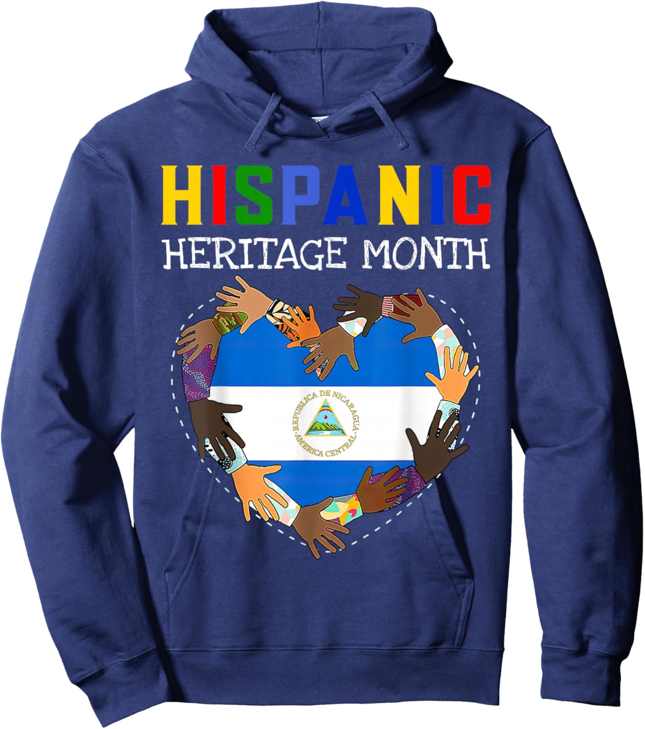Hispanic Heritage Month Nicaragua Kids Boys Girls Hoodie - Hoodie | Navy