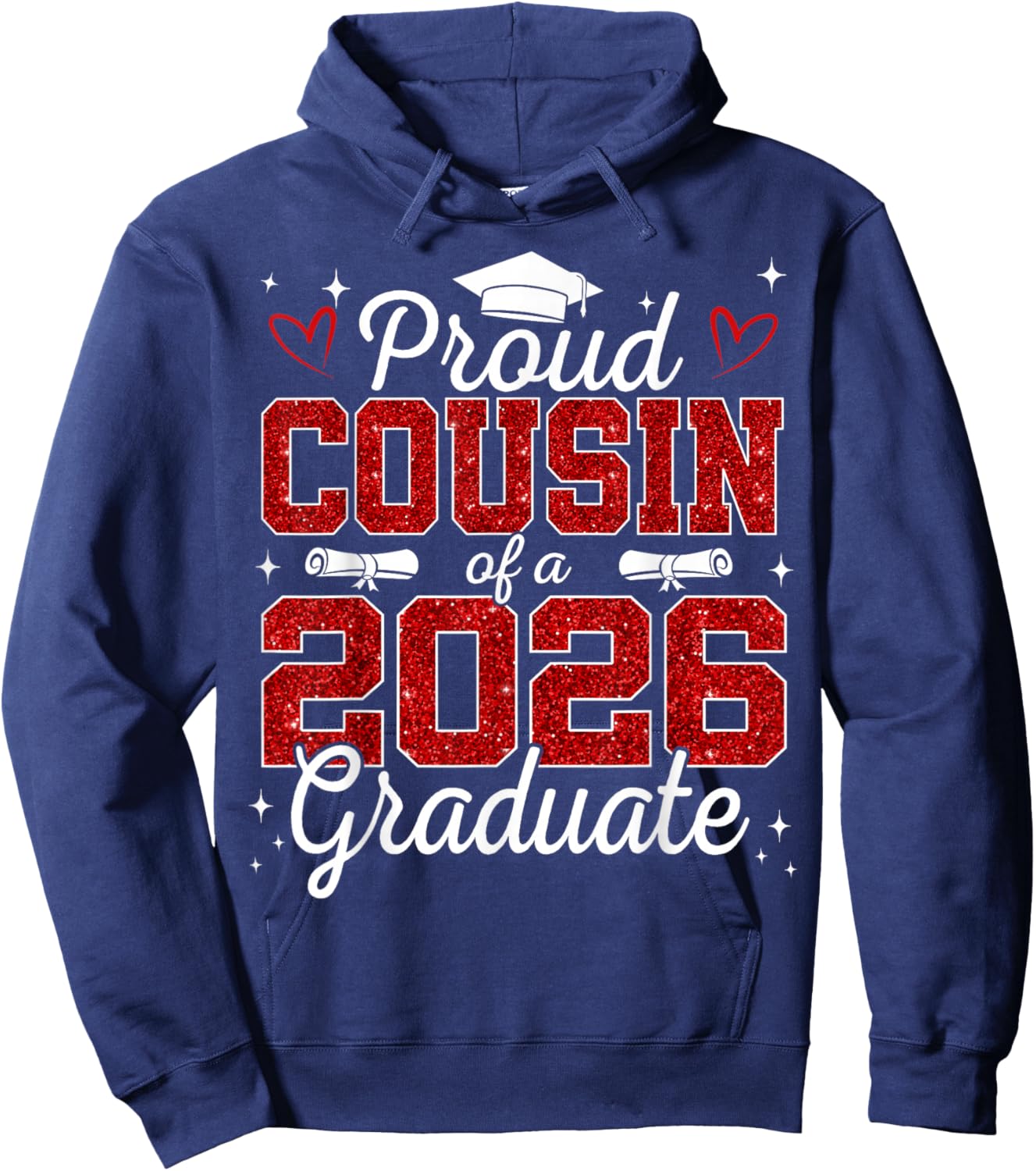 Proud Cousin of a Class of 2026 Graduate Senior Graduation Hoodie - Hoodie | Navy