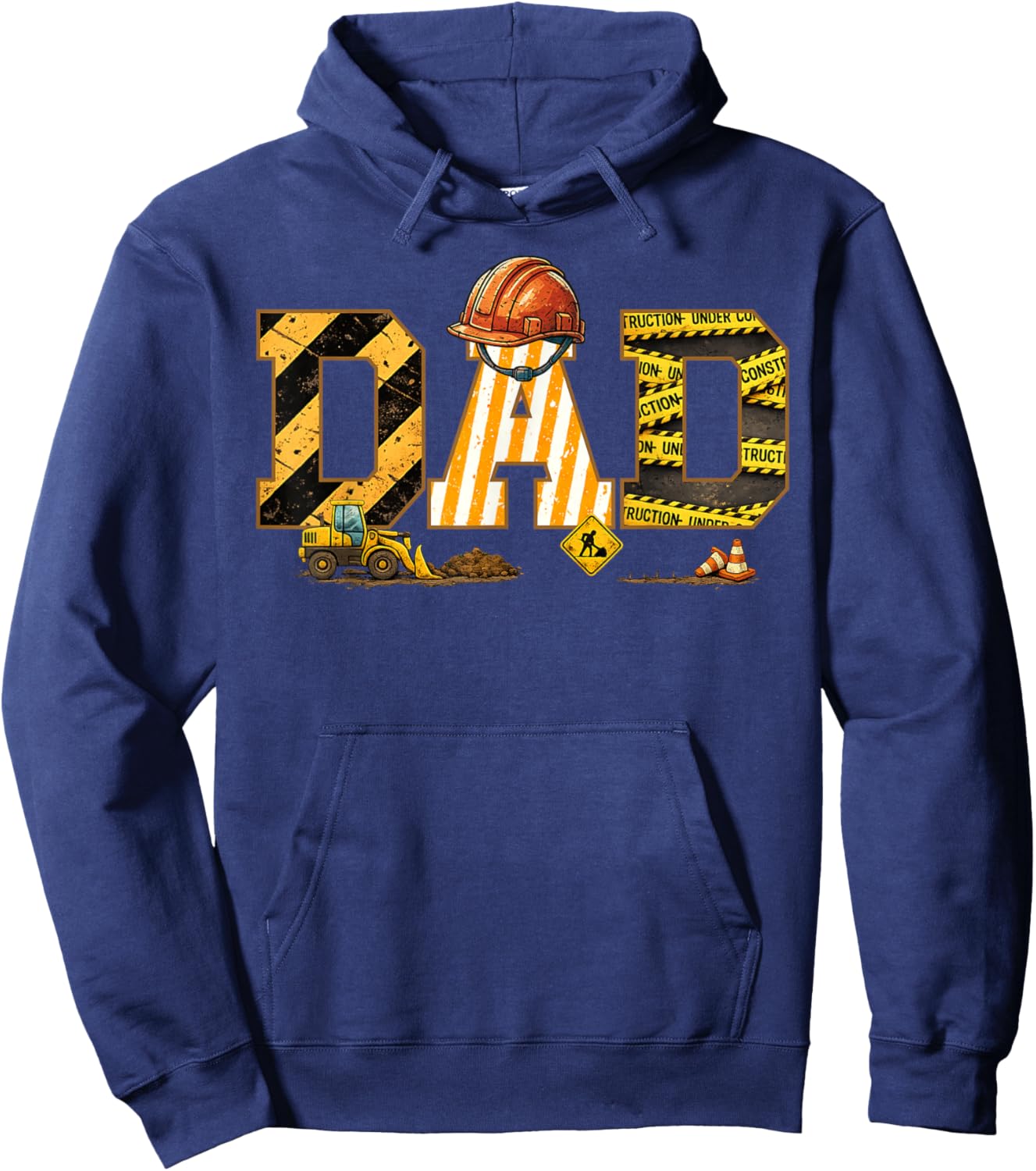Dad Construction Birthday Hoodie - Hoodie | Navy