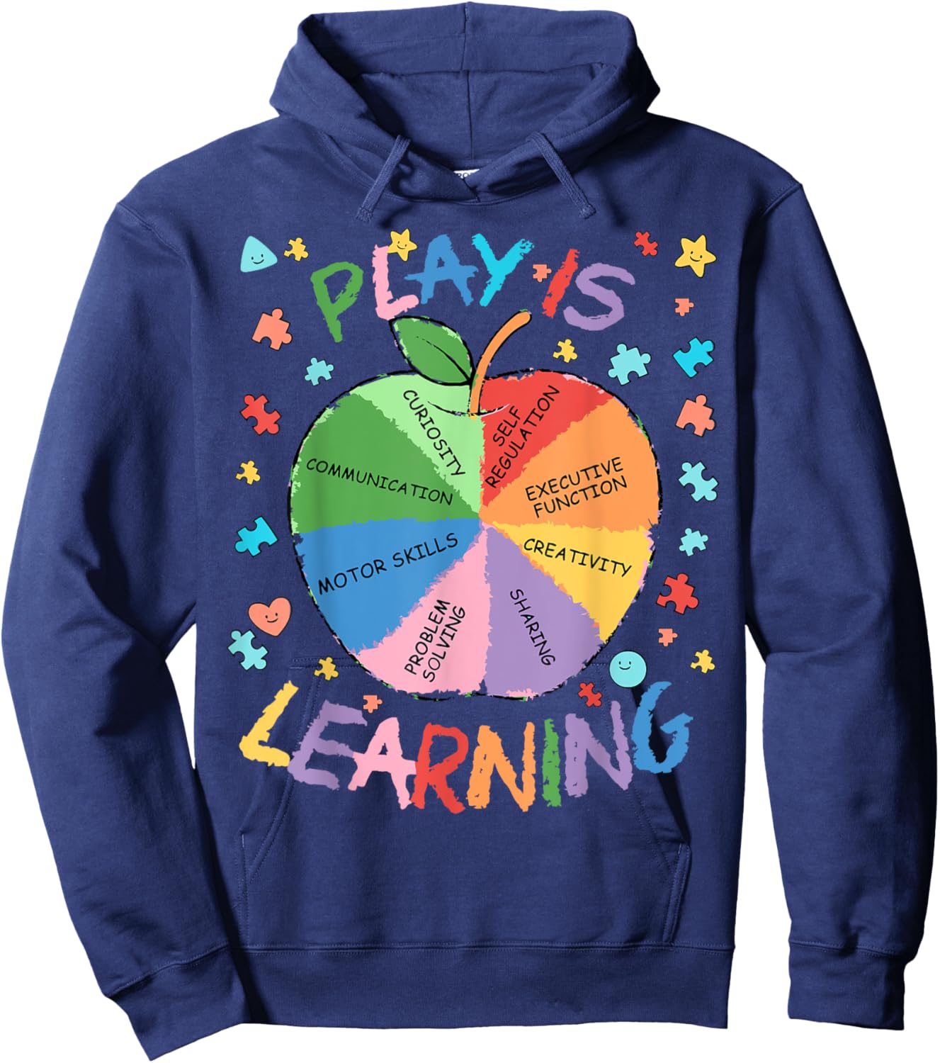 Play Is Learning Special Education Teacher Autism SPED Team Hoodie - Hoodie | Navy