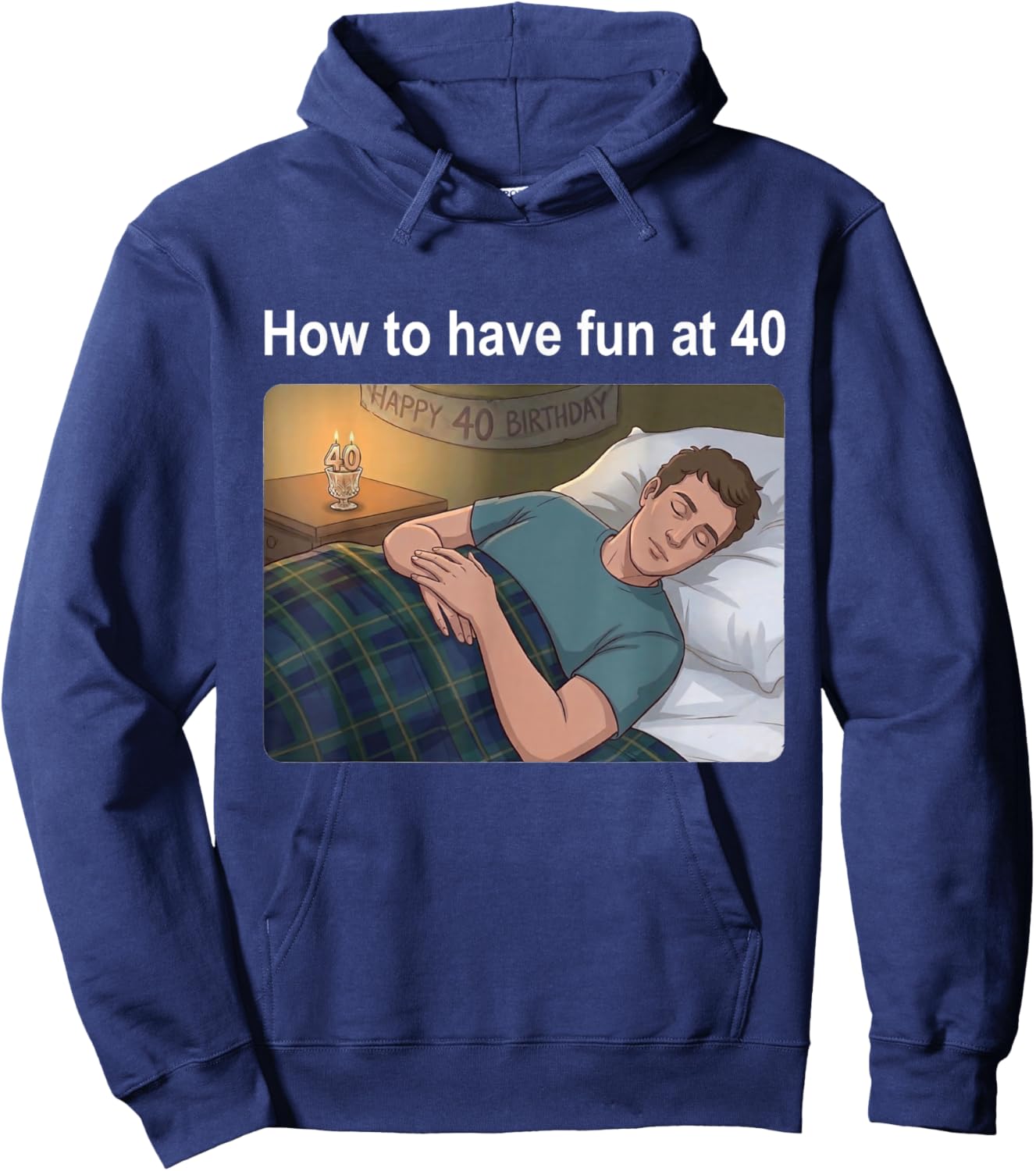 How to Have Fun at 40 Meme 40th Birthday 40 Year Old Hoodie - Hoodie | Navy