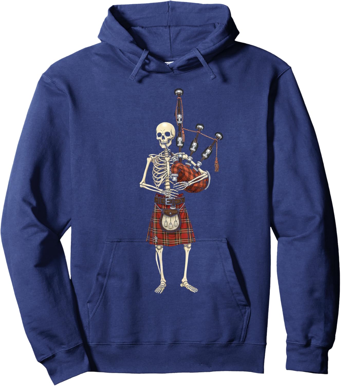 Bagpiper Skeleton Halloween Men Boys Kids Bagpipe Bagpiping Hoodie - Hoodie | Navy