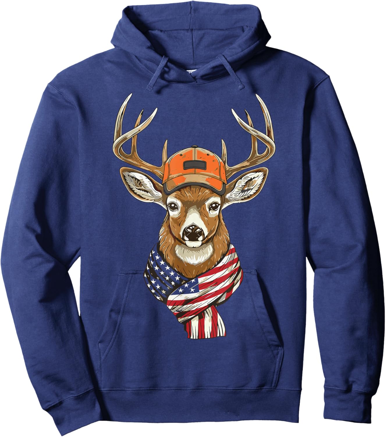 Youth Deer Hunter American Hunting Camo Hoodie - Hoodie | Navy