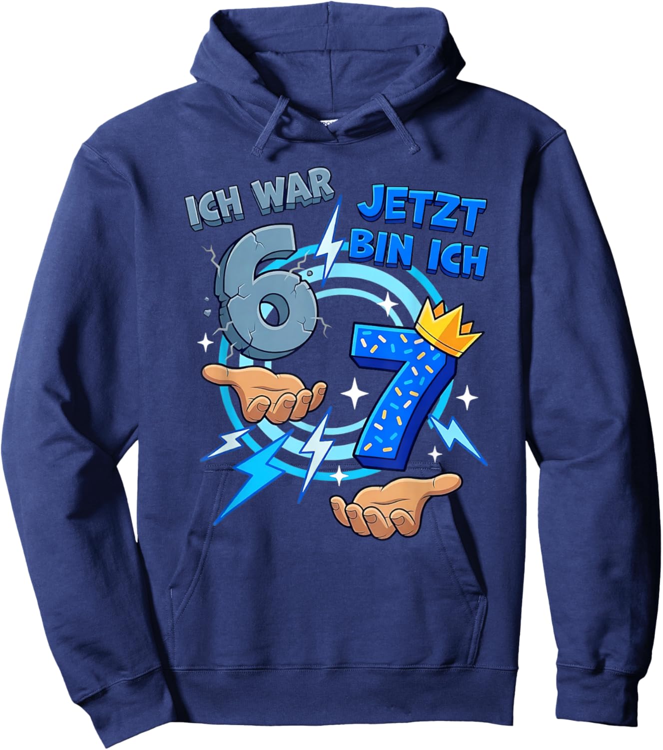 Six-Seven Meme 7. Geburtstagsshirt Ich War 6 Jetzt Bin Ich 7 Hoodie - Hoodie | Navy